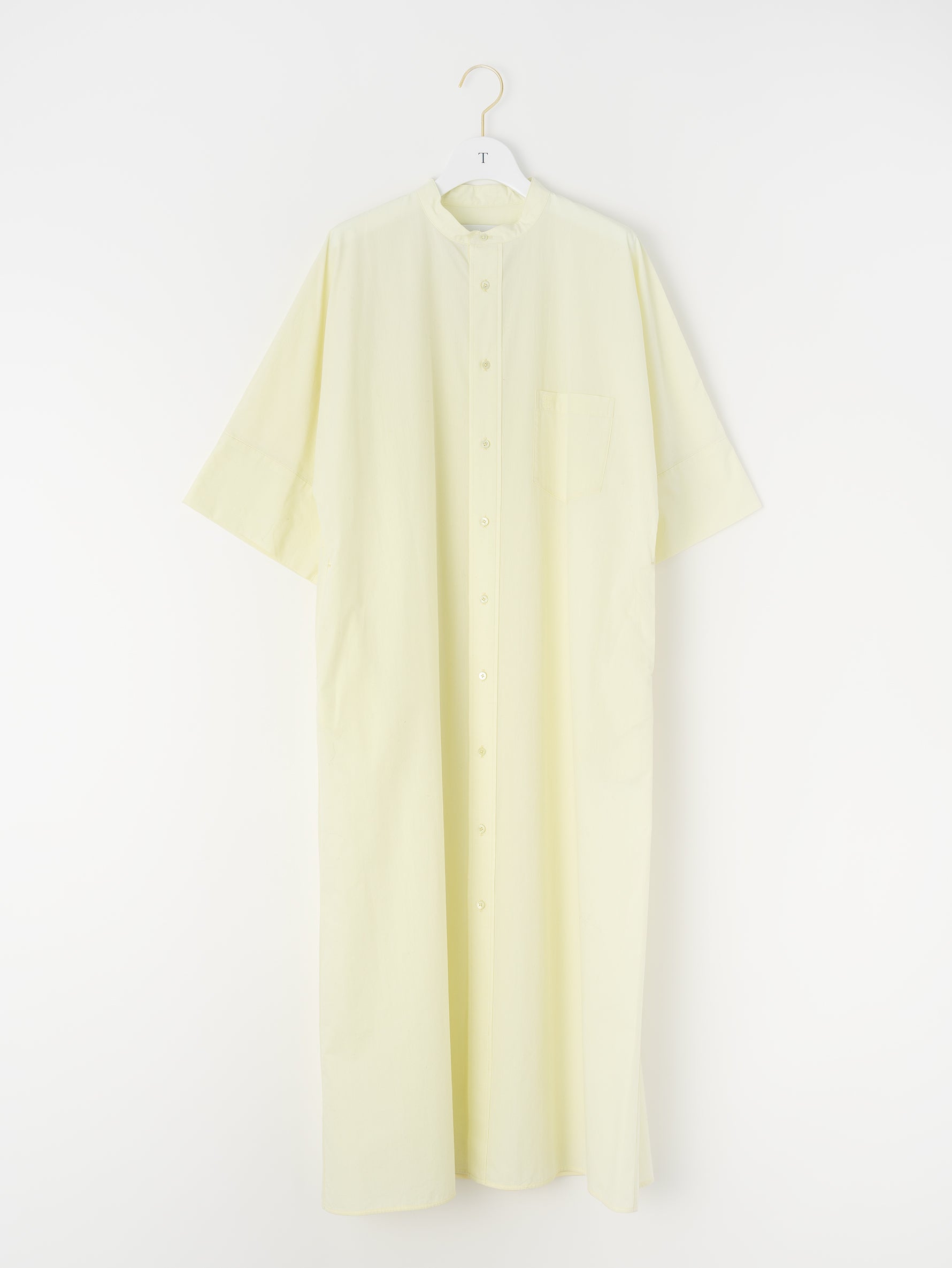 ハーブノーカラー半袖シャツワンピース/TBES-025