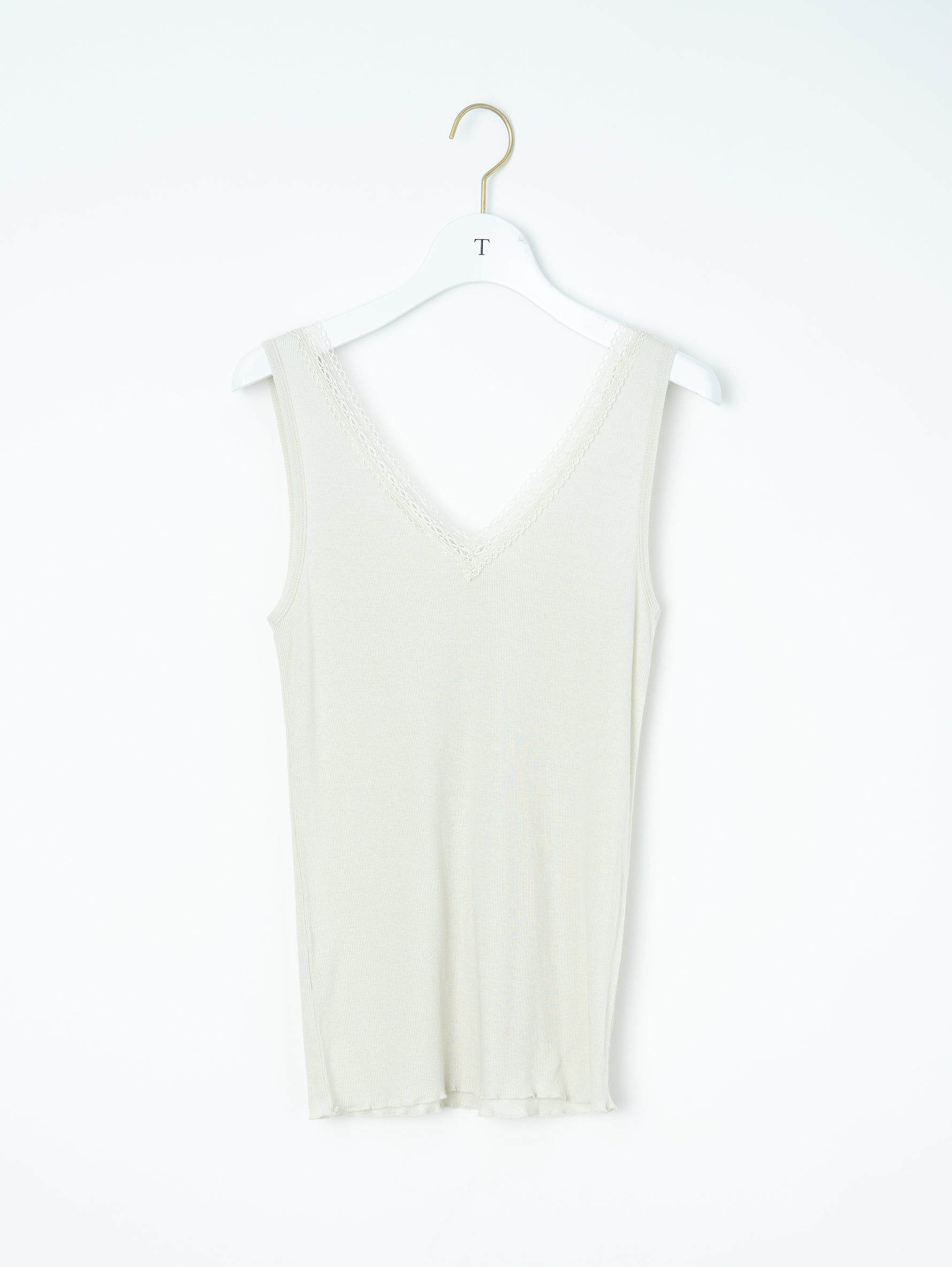 コットンシルク2wayレースタンクトップ TBFS-182