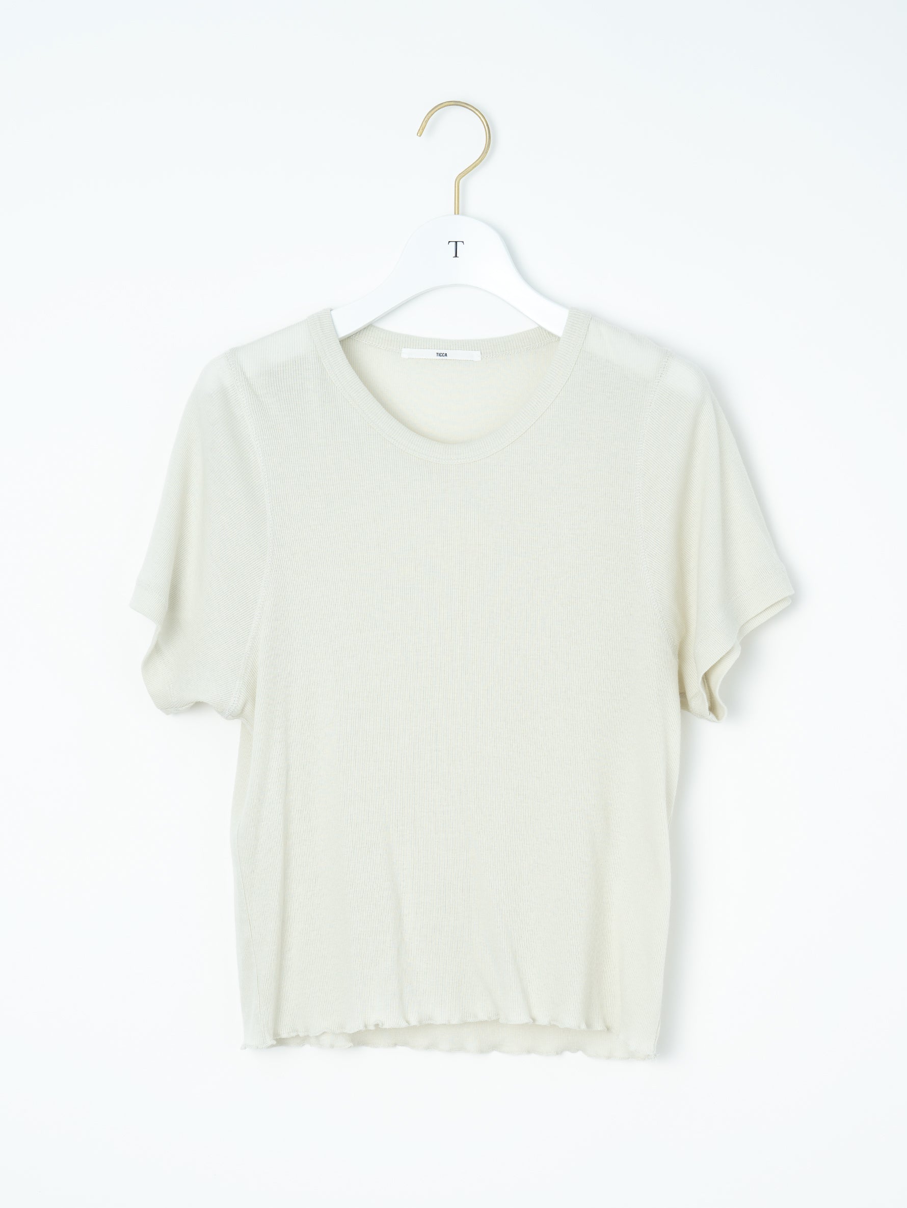 コットンシルククルーネック半袖Tシャツ TBFS-183