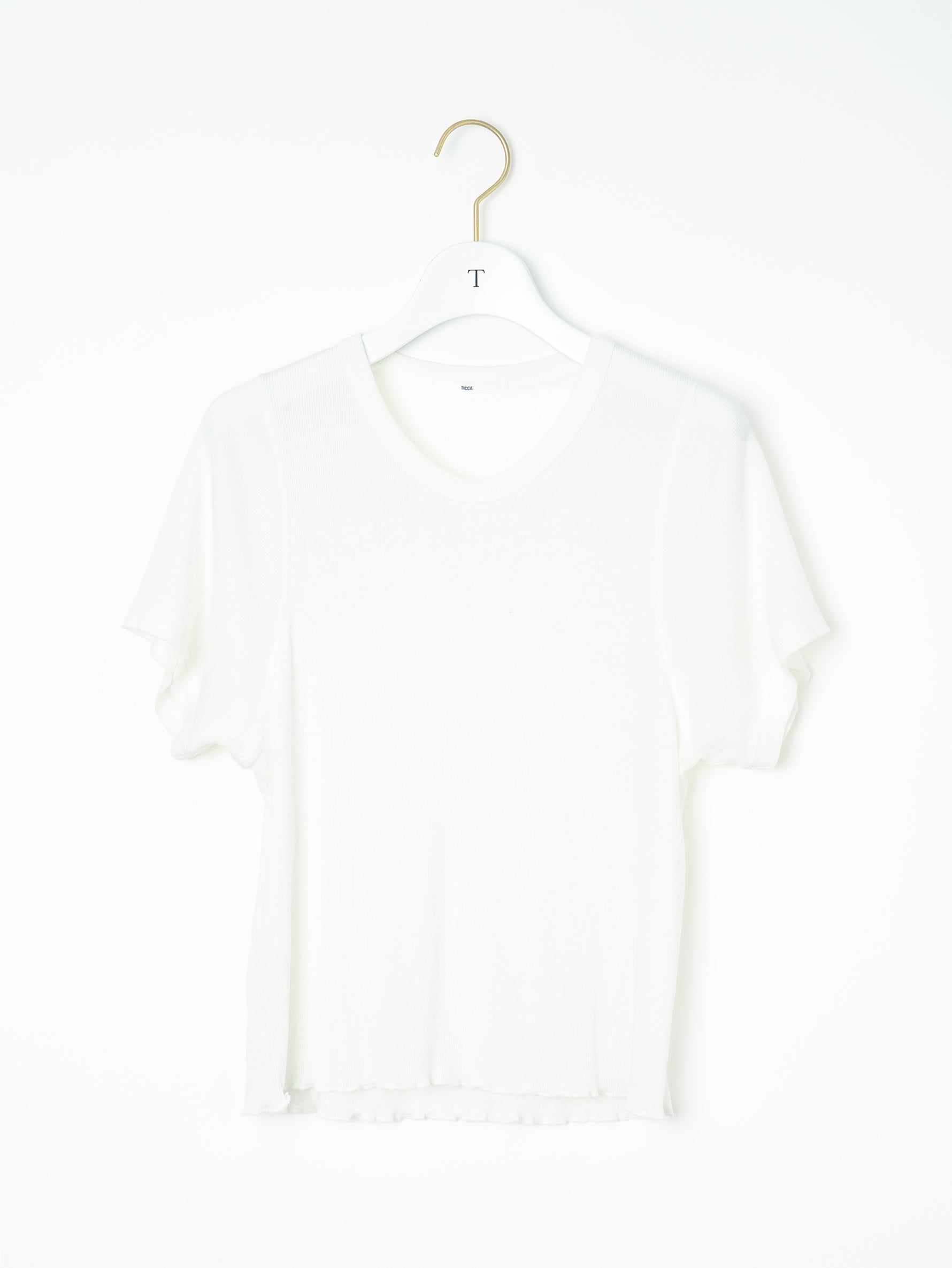 コットンシルククルーネック半袖Tシャツ TBFS-183