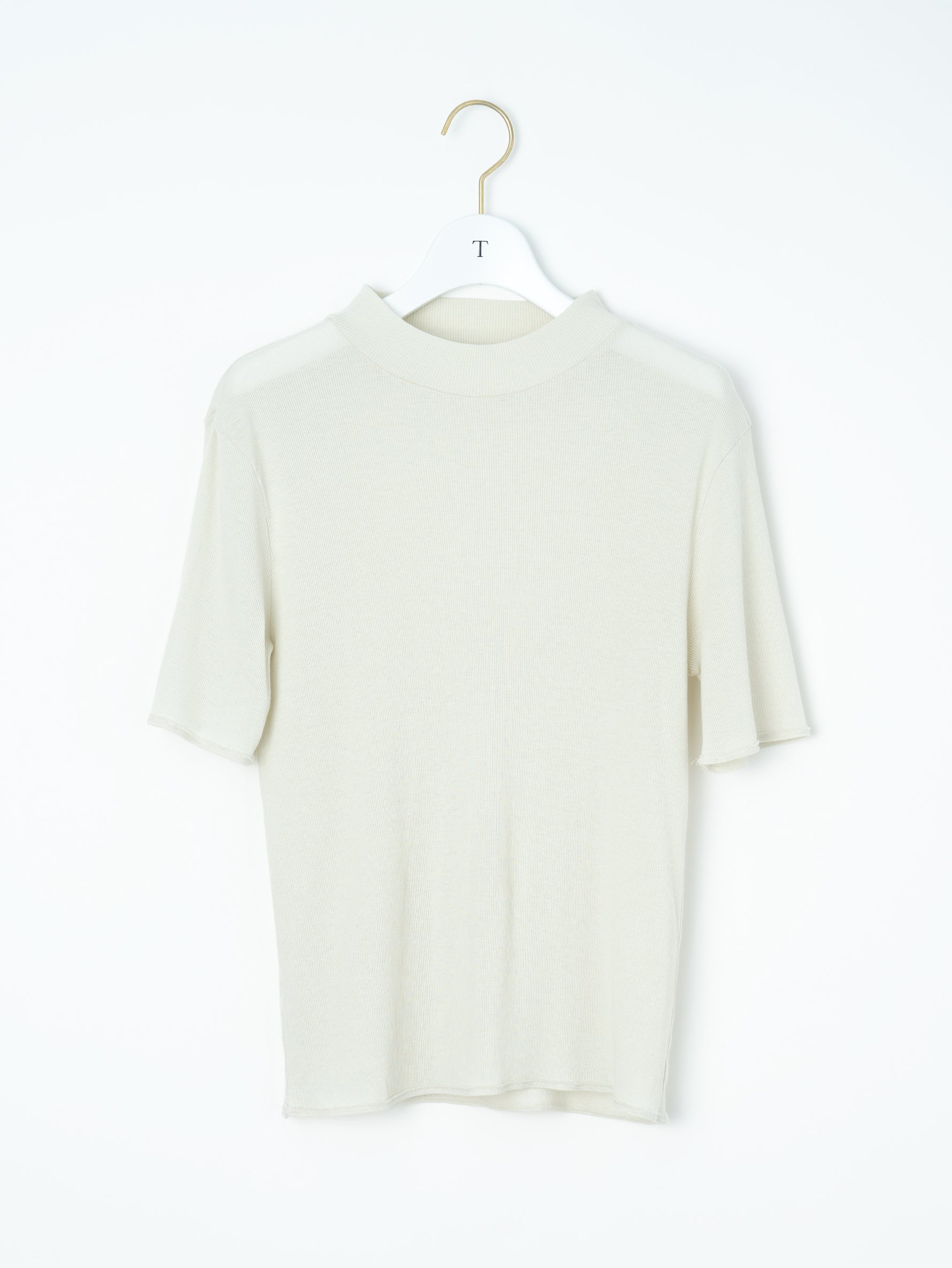 コットンシルクハイネック半袖Tシャツ TBFS-184