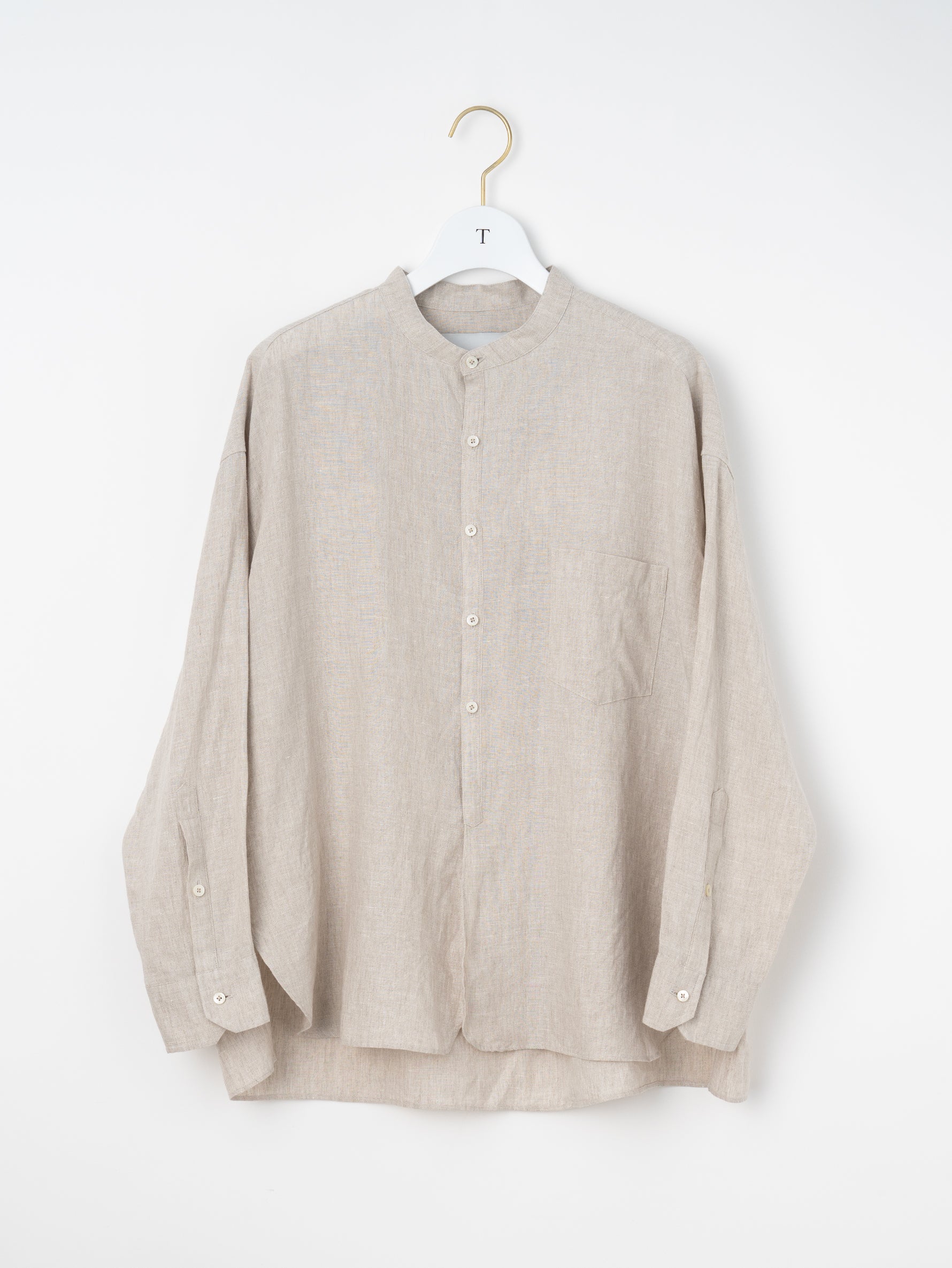 【予約商品】リネンノーカラーシャツ TBFS-401