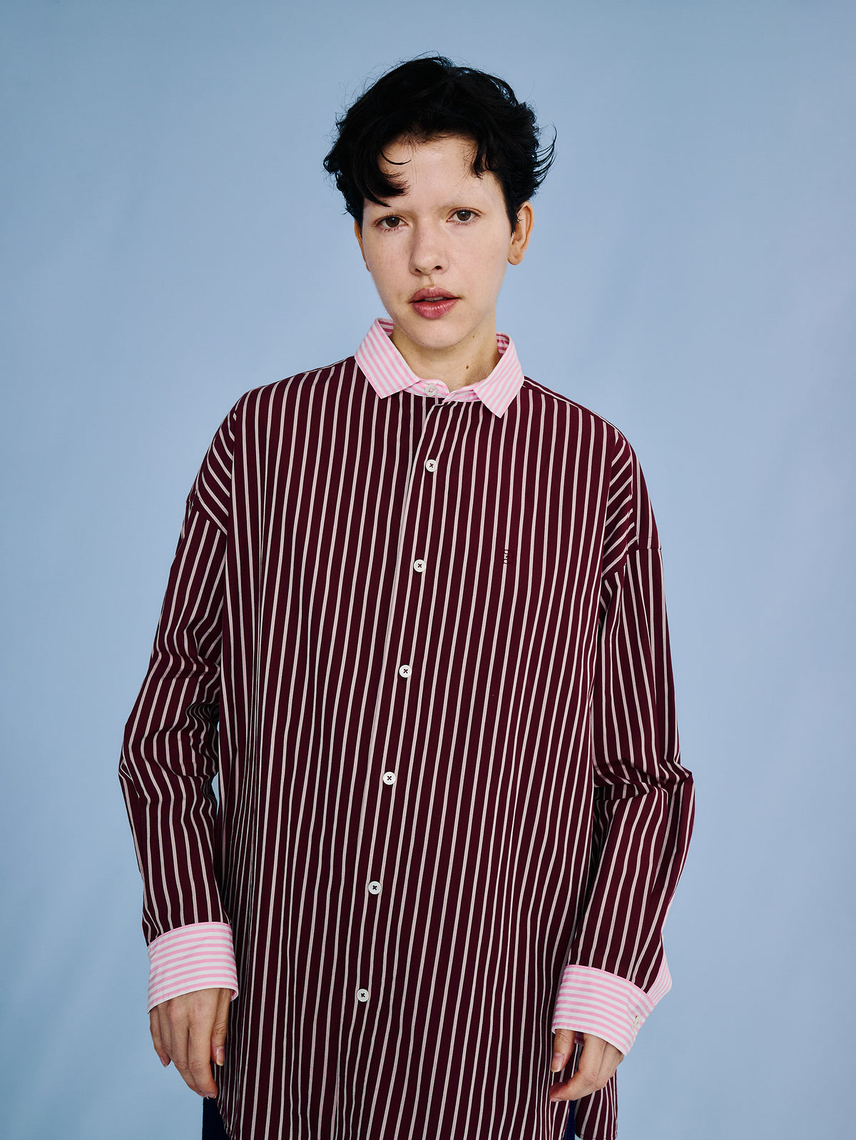 WACKO MARIA/PENDLETON / WOOL OMBRE CHECK OPEN COLLAR SHIRT（BROWN 