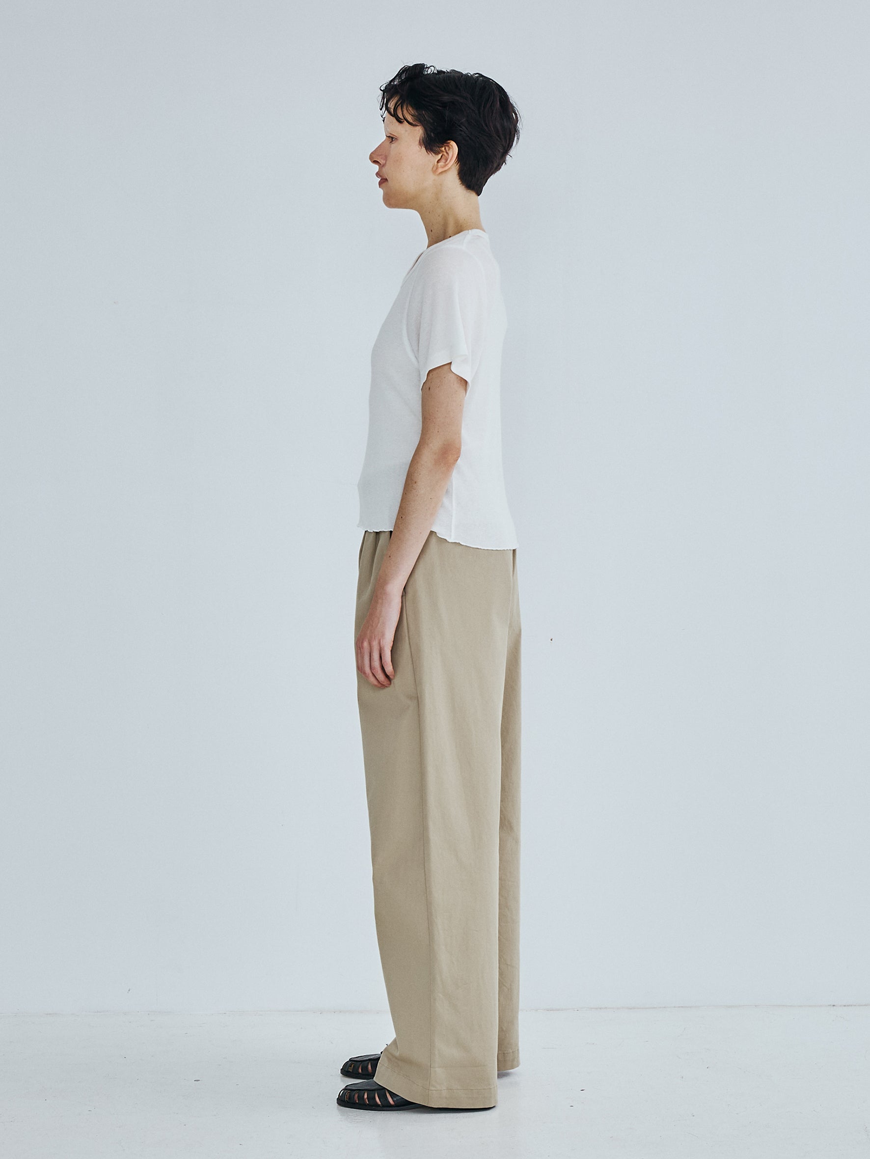 コットンシルククルーネック半袖Tシャツ TBFS-183