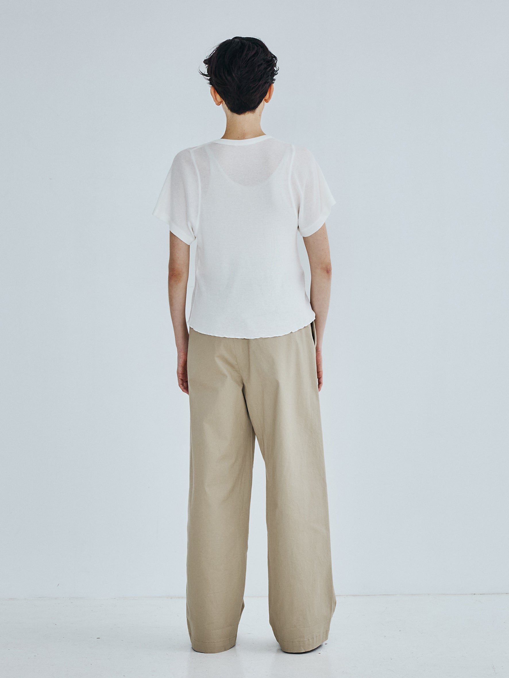 コットンシルククルーネック半袖Tシャツ TBFS-183