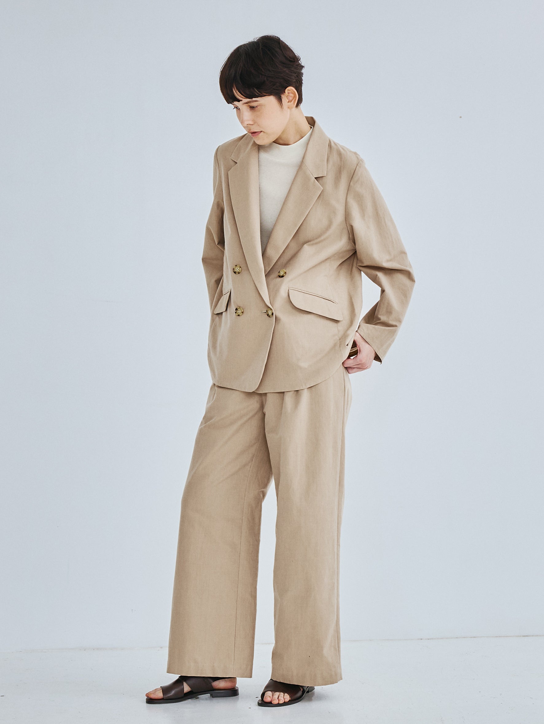 【予約商品】コットンシルクラミーダブルジャケット TBFS-142