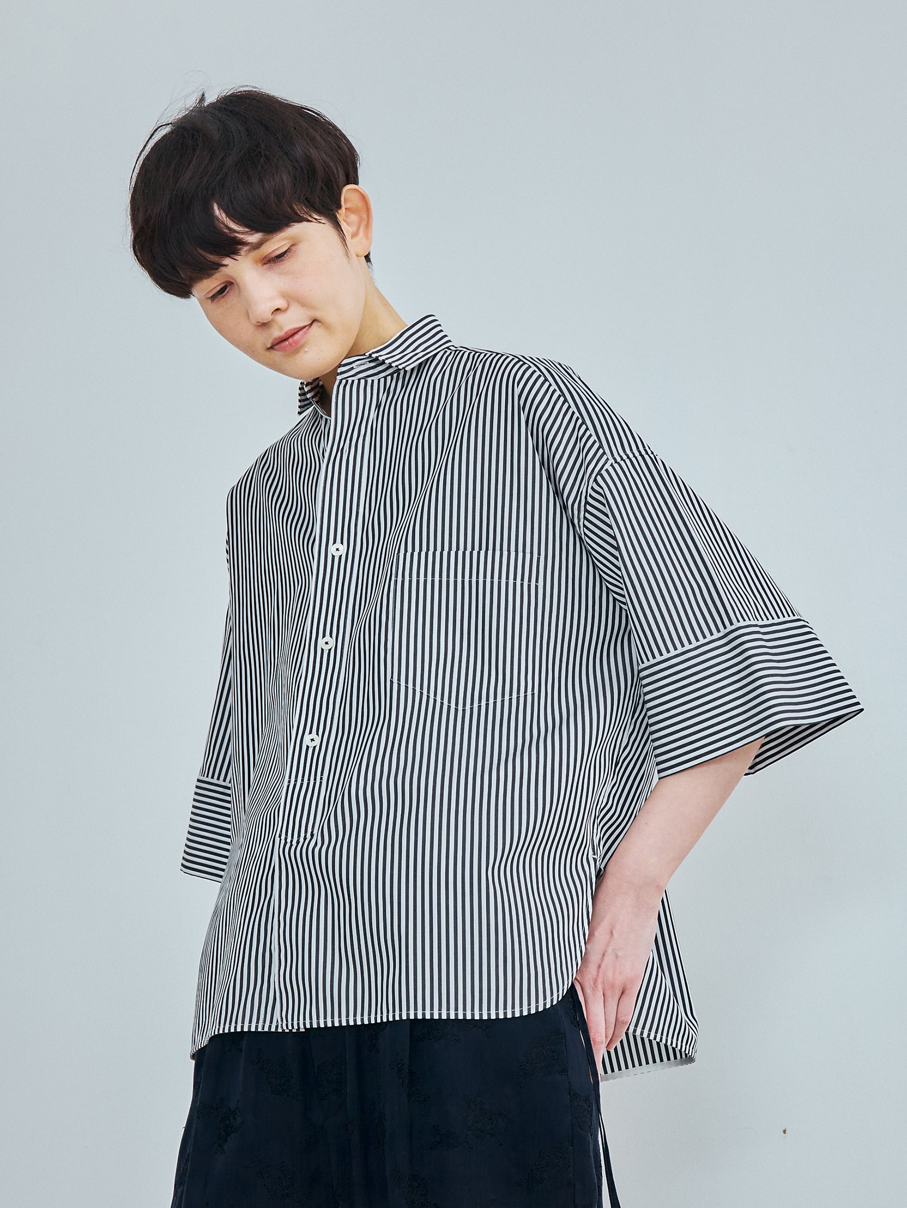 【予約商品】スクエア半袖ダブルカフスシャツ TBFS-003