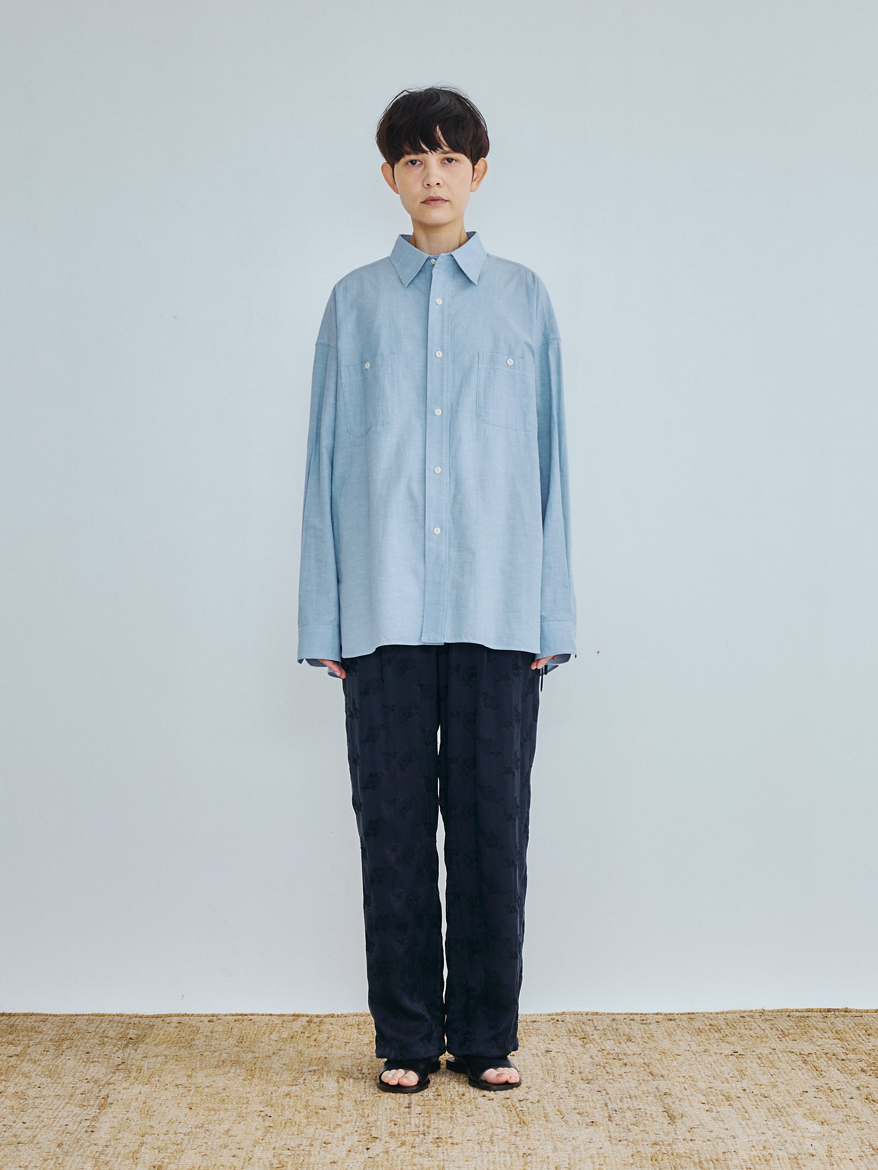 【予約商品】ニアデニムWポケットスクエアビッグシャツuni TBFS-022