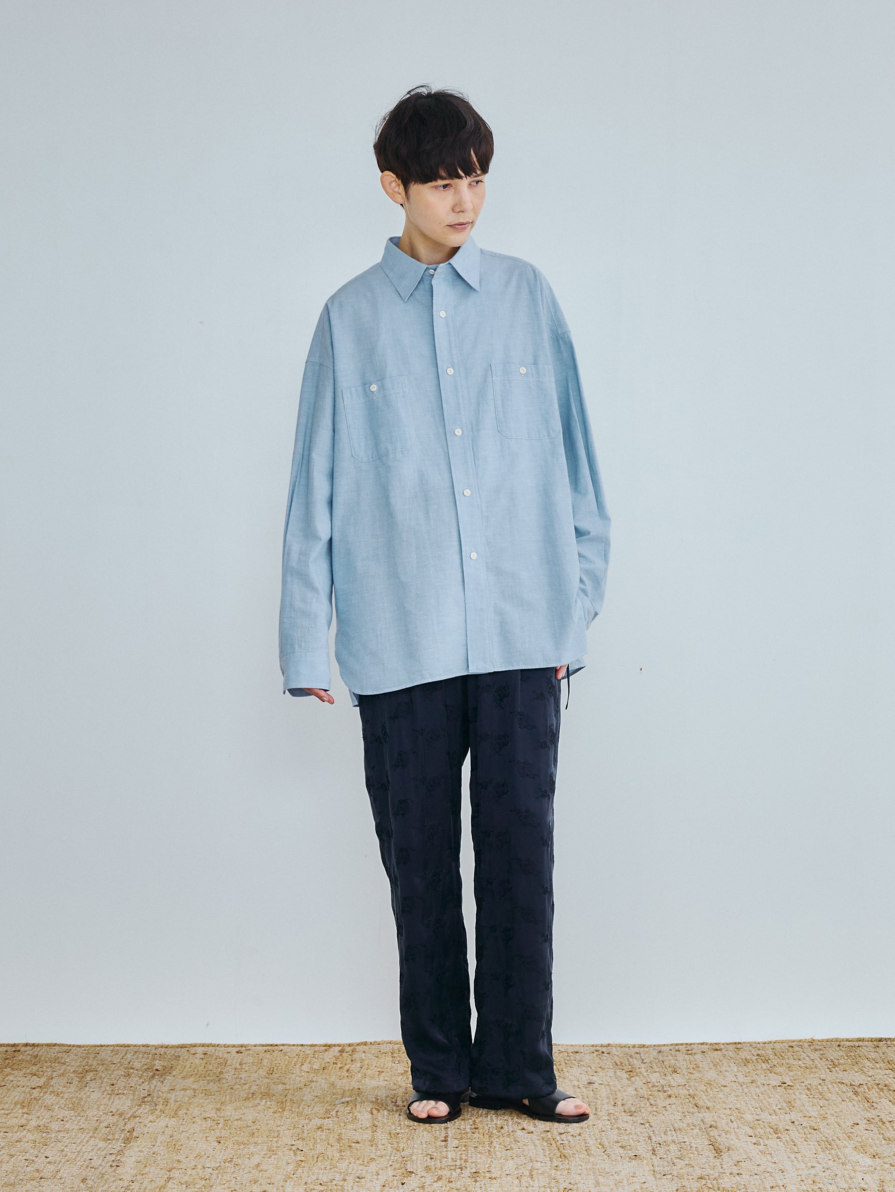 【予約商品】ニアデニムWポケットスクエアビッグシャツuni TBFS-022