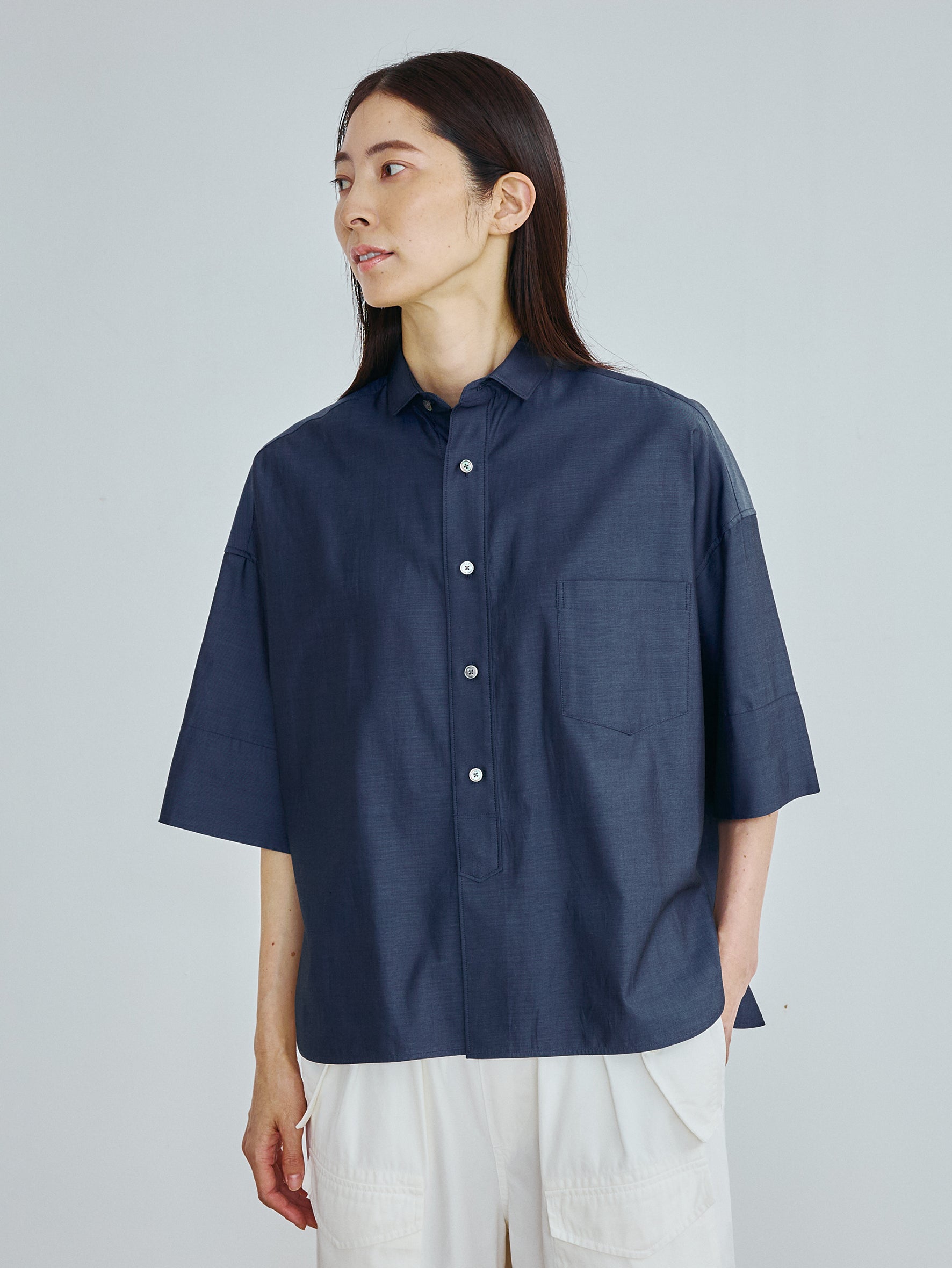 【予約商品】スクエア半袖ダブルカフスシャツ TBFS-003