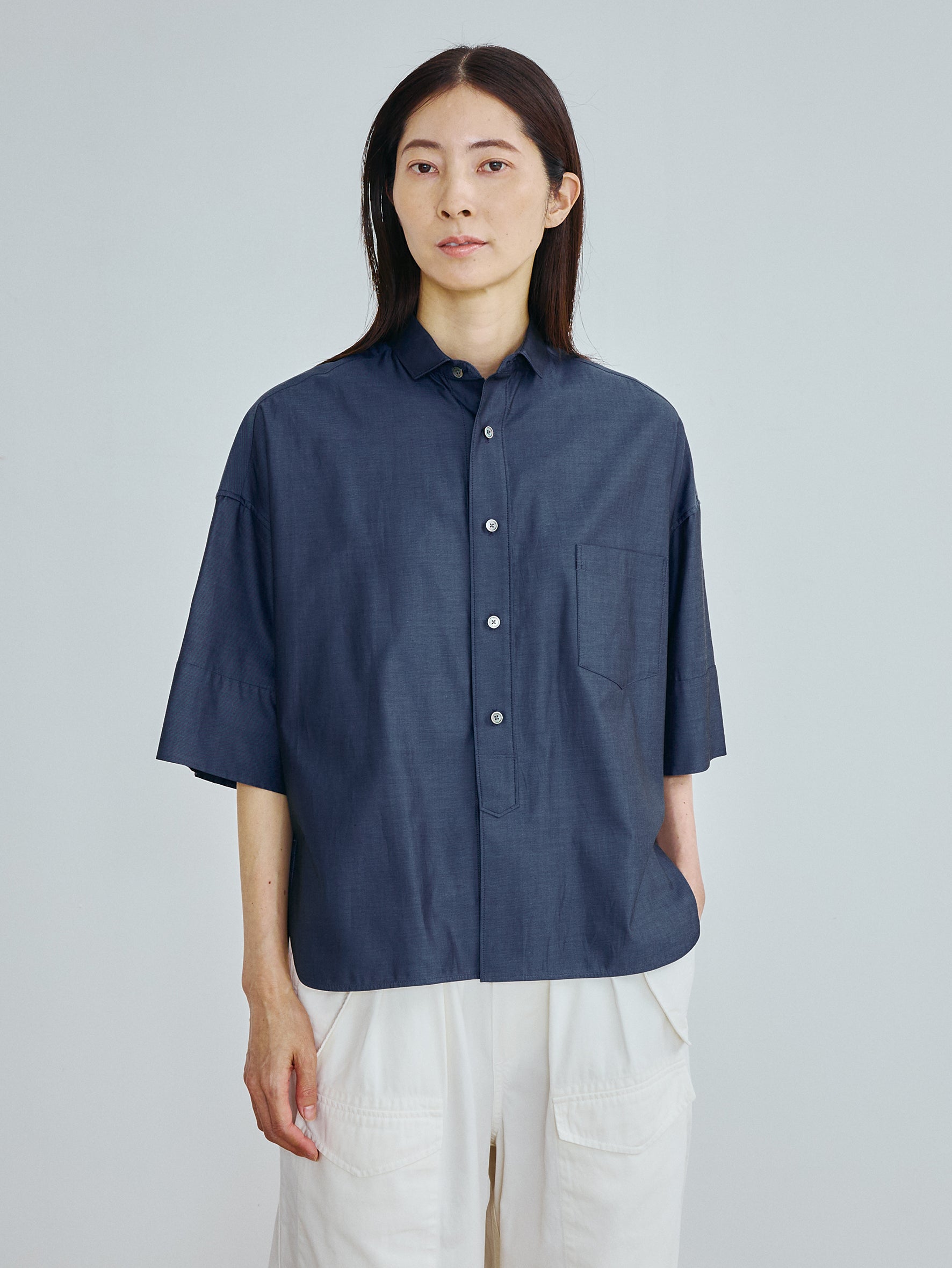 【予約商品】スクエア半袖ダブルカフスシャツ TBFS-003