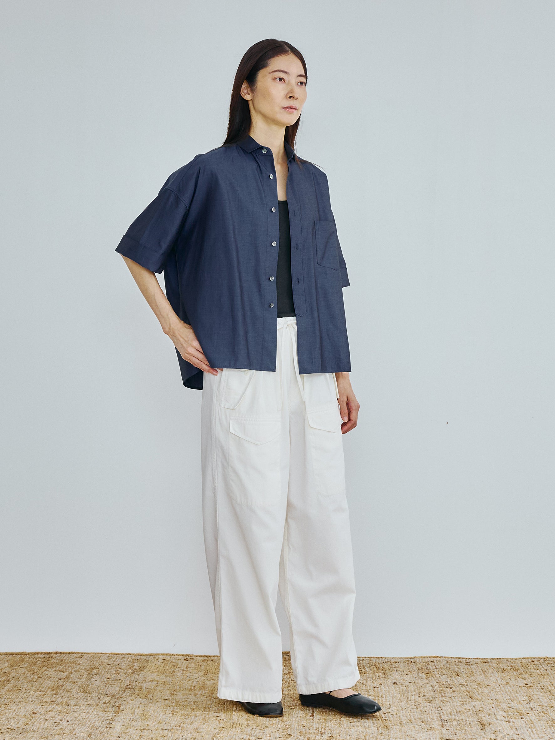 【予約商品】スクエア半袖ダブルカフスシャツ TBFS-003