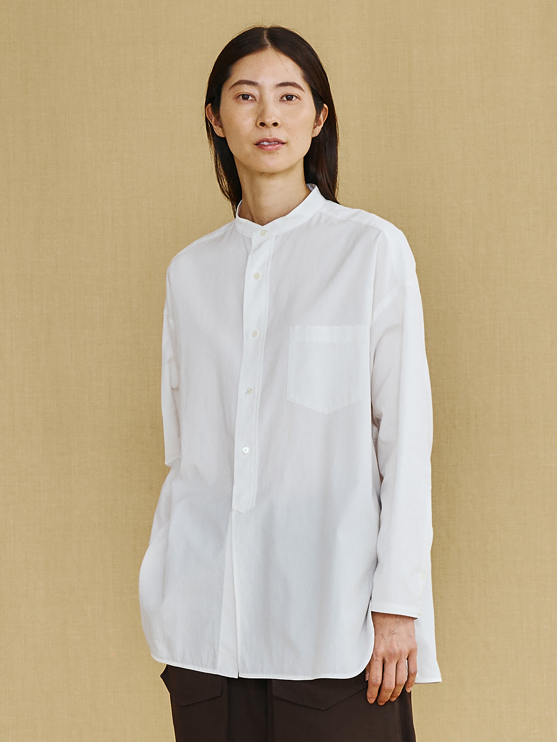 ノーカラースクエアビッグシャツuni TBFS-013