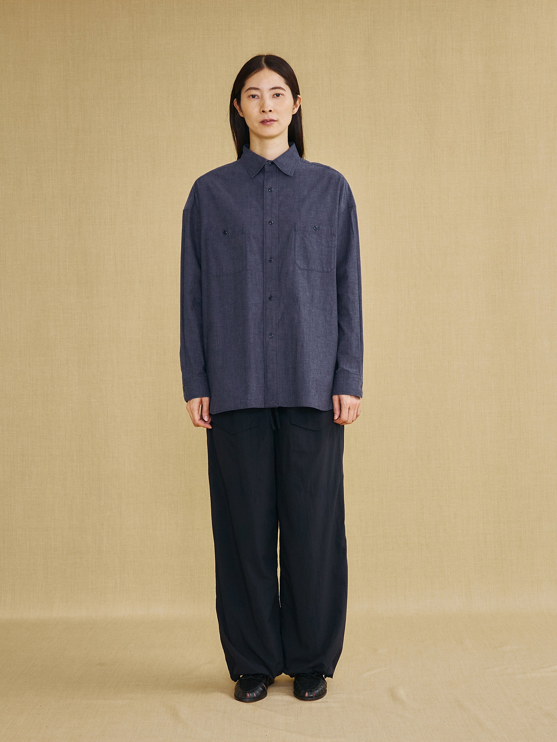 【予約商品】ニアデニムWポケットスクエアビッグシャツuni TBFS-022