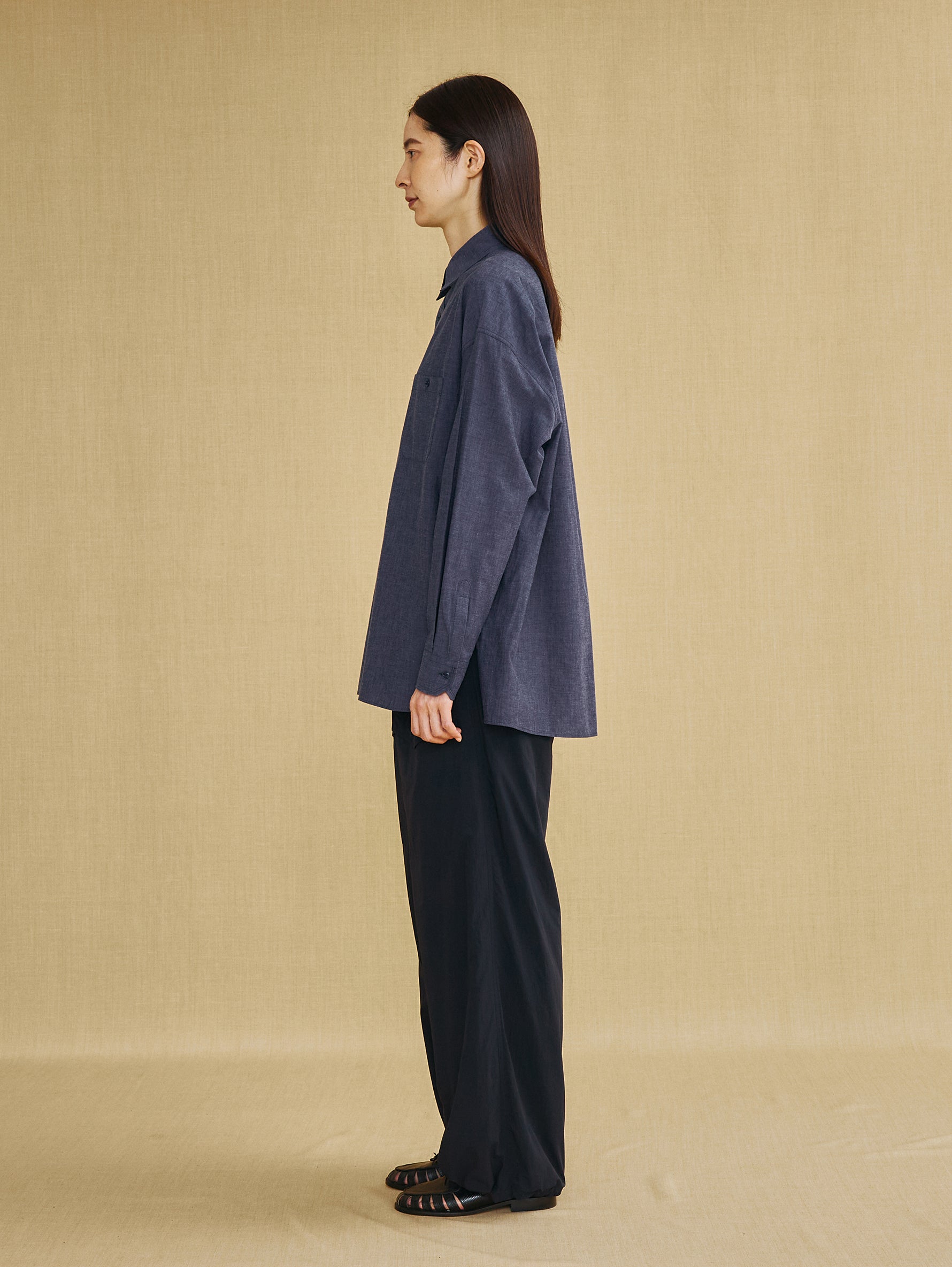 【予約商品】ニアデニムWポケットスクエアビッグシャツuni TBFS-022