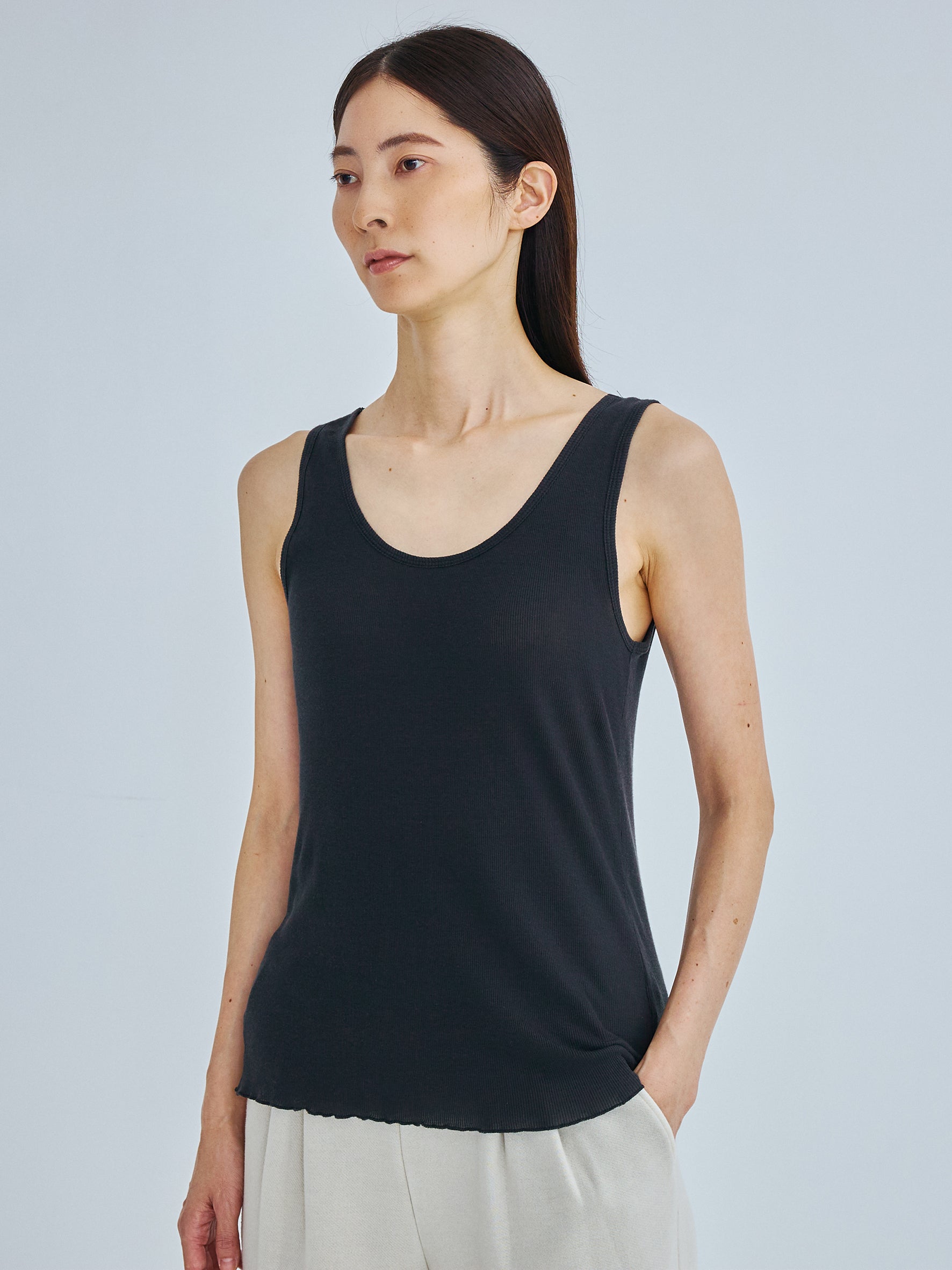 コットンシルク2wayレースタンクトップ TBFS-182