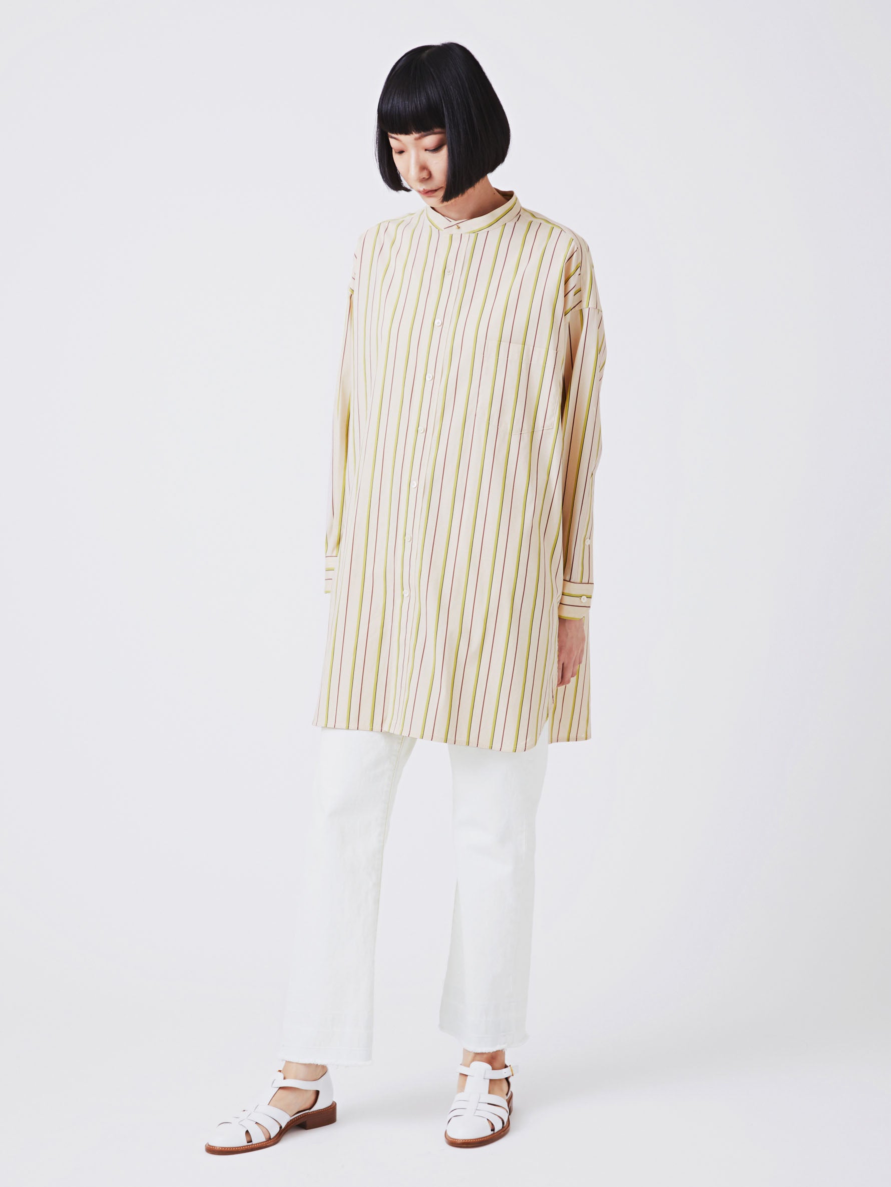 ピン付きノーカラーチュニック/TBBS-013