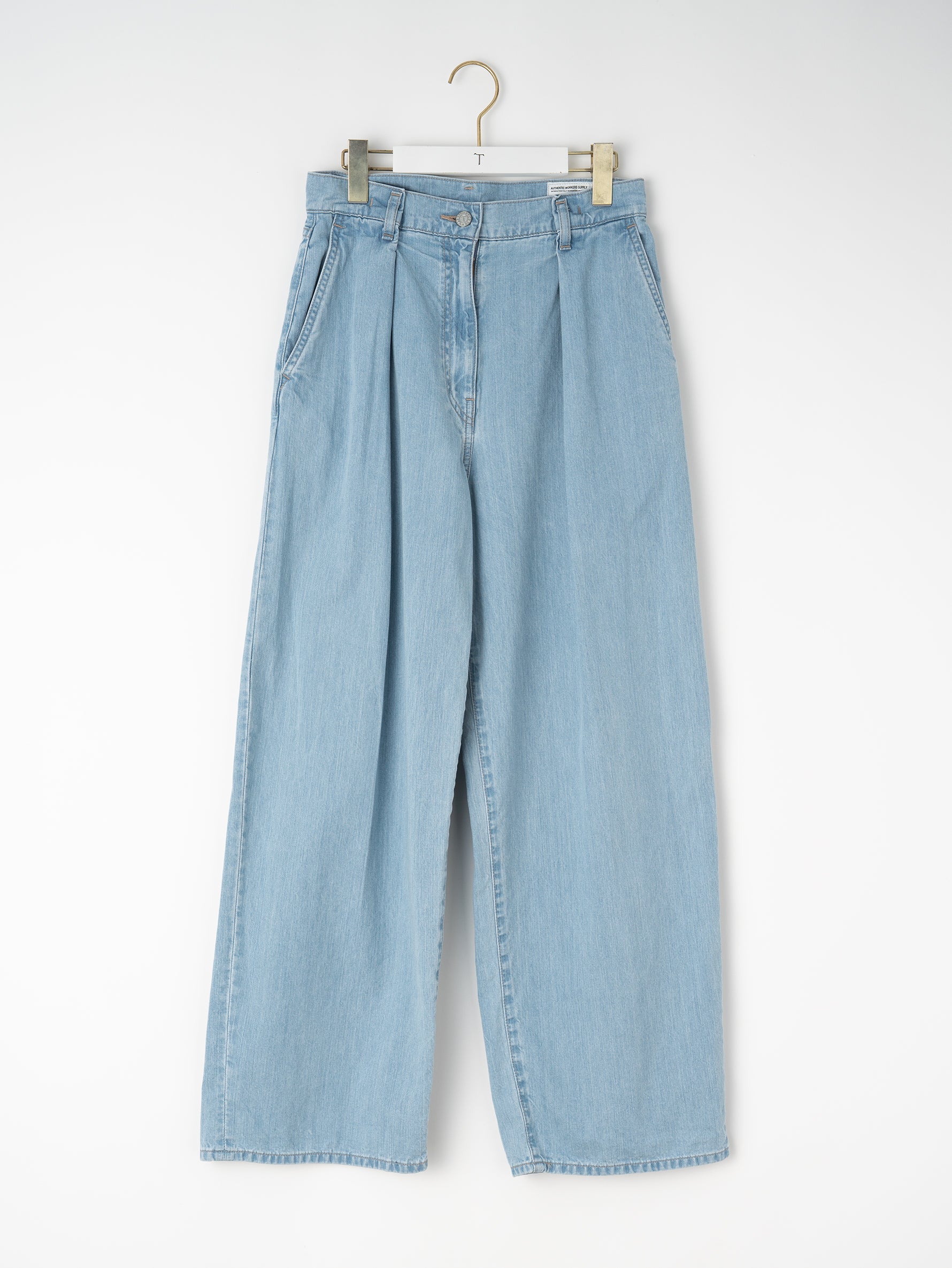 TCHAICOV ライトブルーワイドレッグデニムパンツ ヴィンテージデニム 【オンライン 通販】 【VINTAGE】ライトブルー ワイドレッグデニム