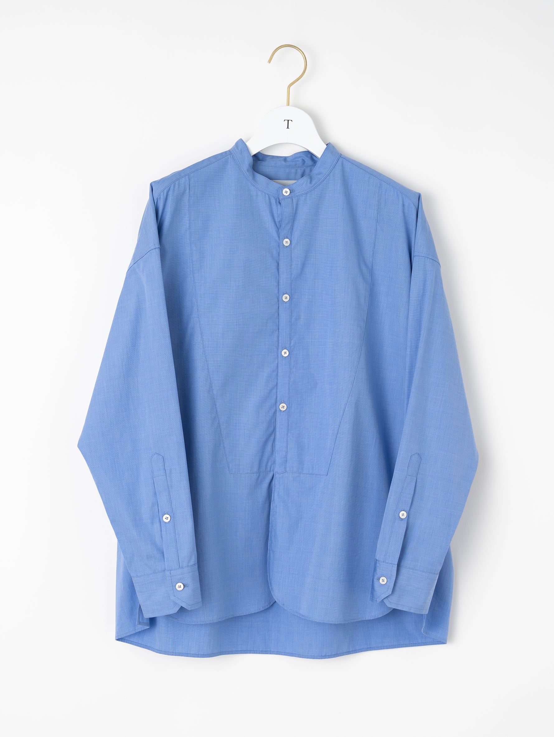 ノーカラービブヨークシャツ/TBEA-102