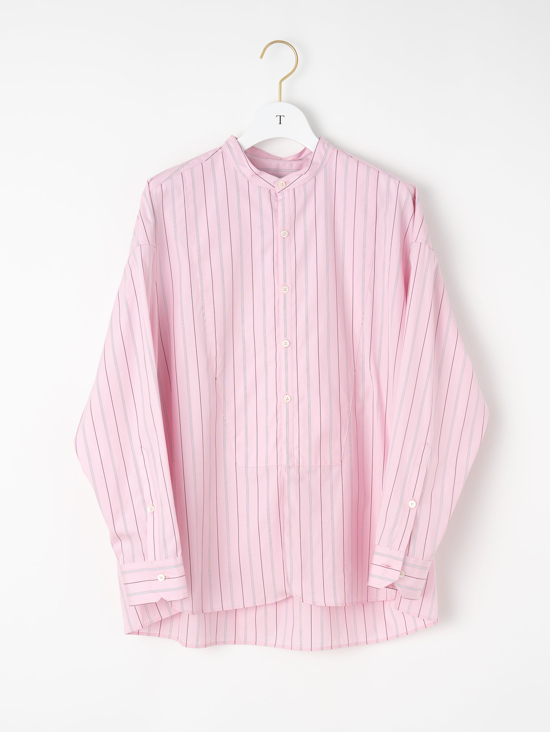 ノーカラービブヨークシャツ/TBEA-102