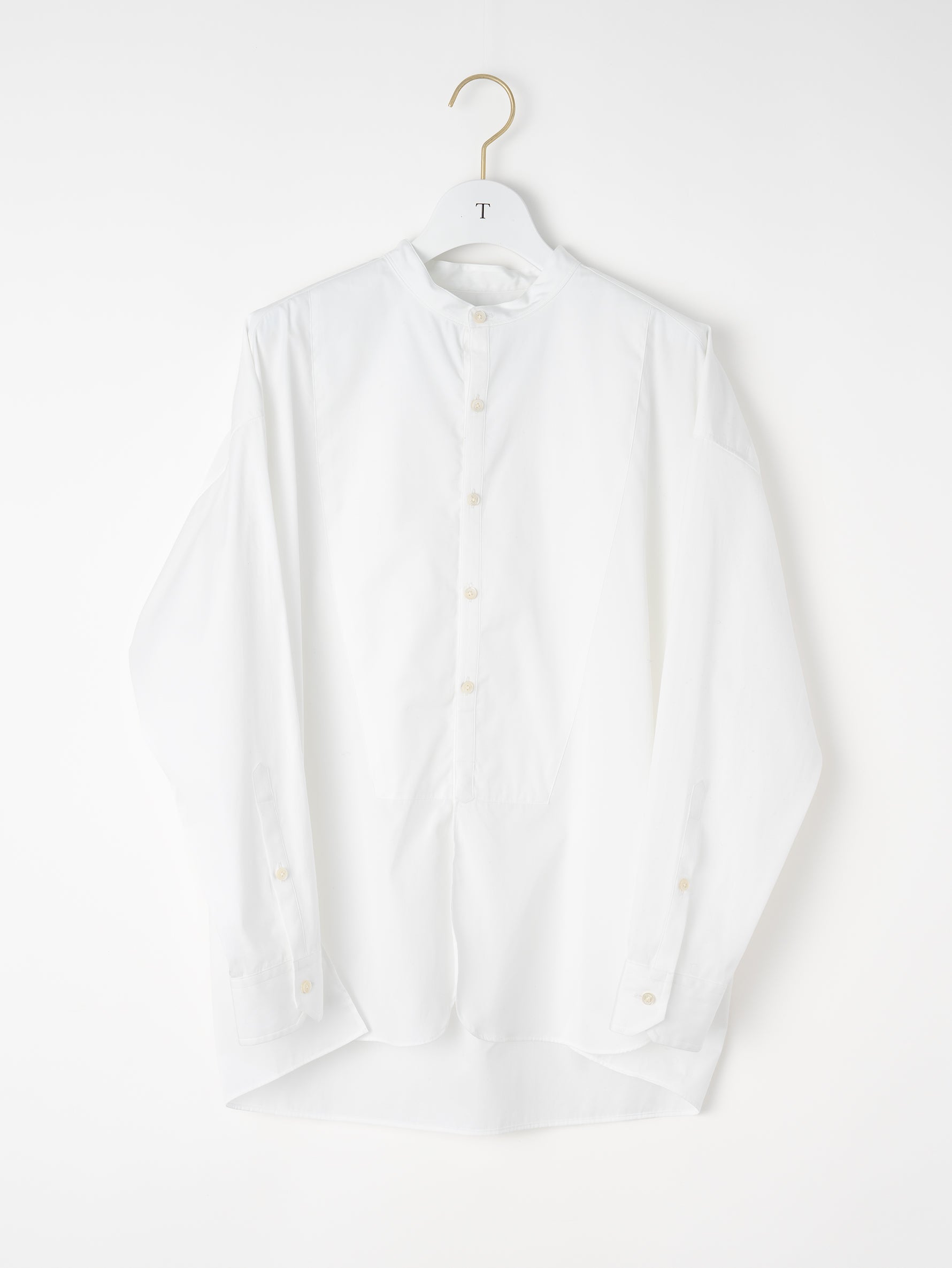 ノーカラービブヨークシャツ/TBEA-102