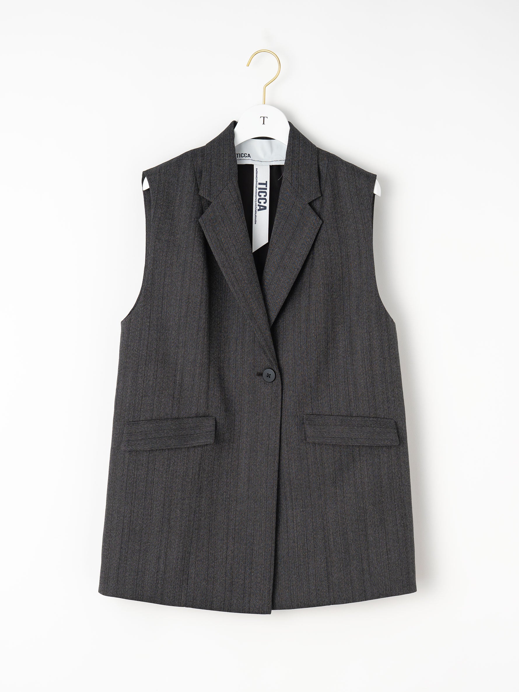 ウールヘリンボーンベスト/TBEA-211