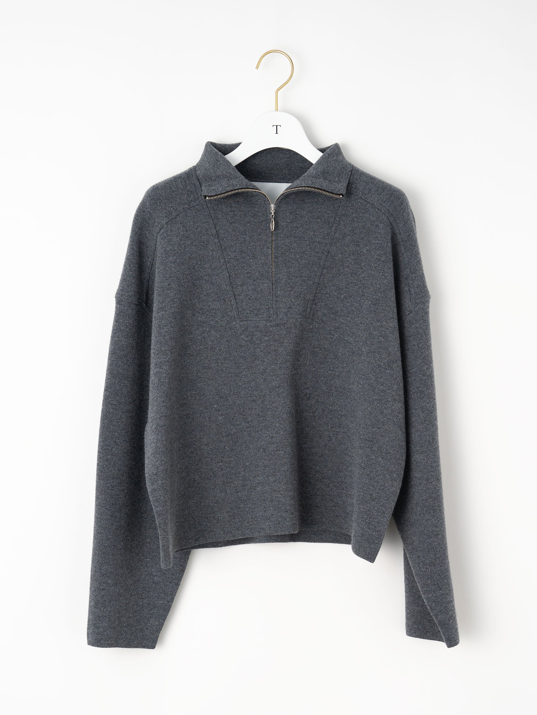 ミラノリブハーフジッププルオーバー/TBEA-321