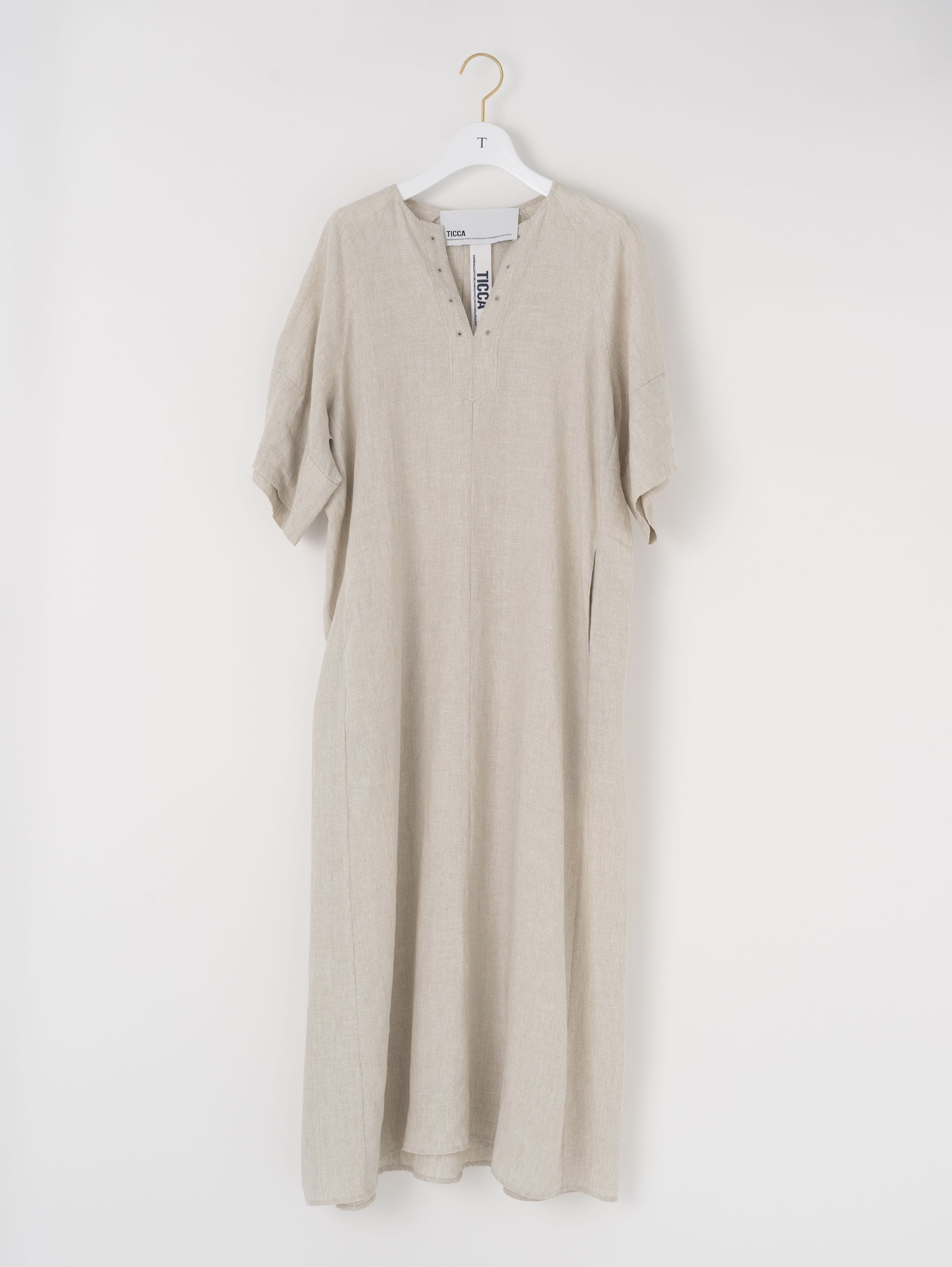 リネンフレアスリーブワンピース/TBES-408