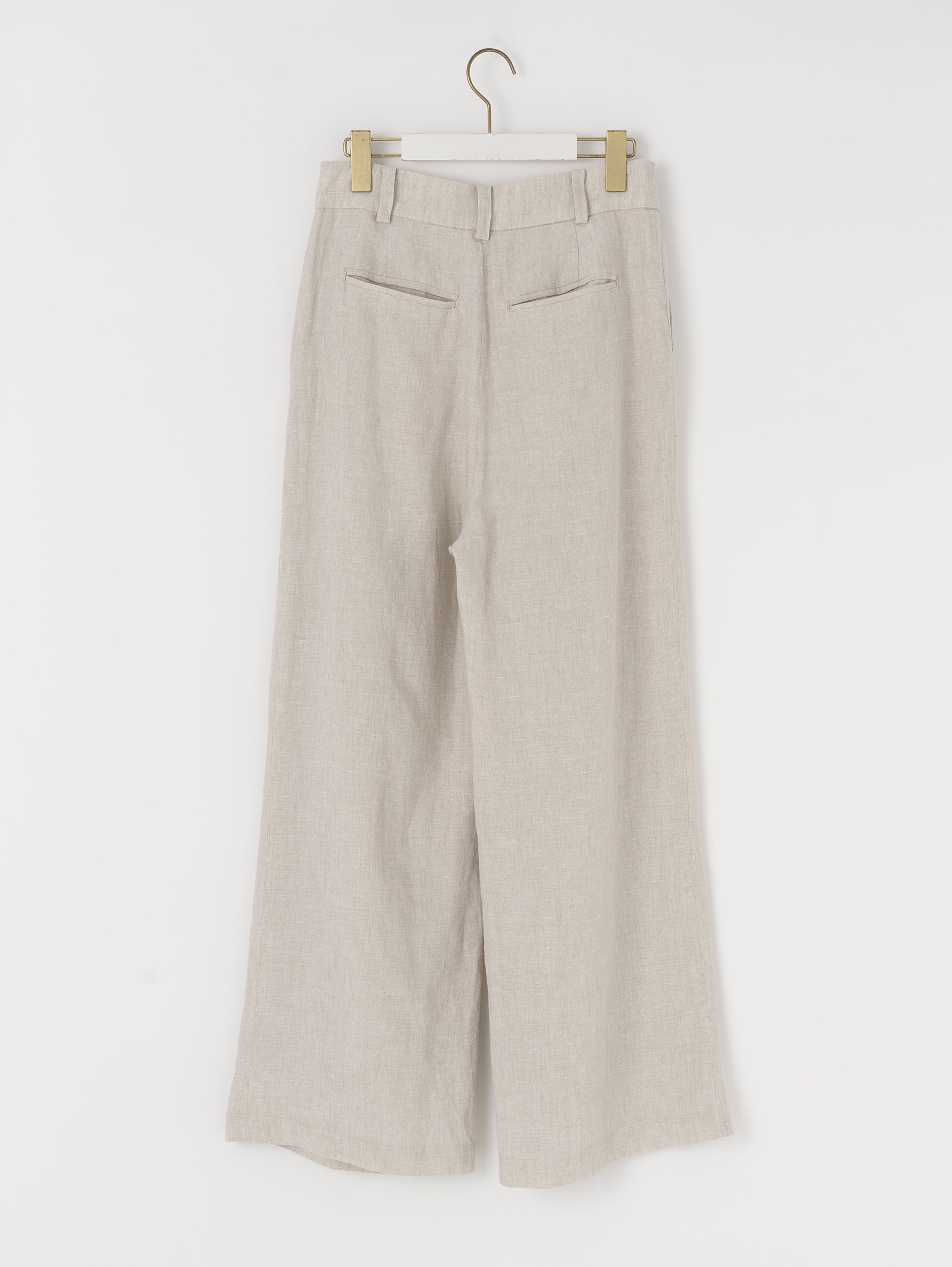 リネンワイドタックパンツ/TBES-416 (KHAKI)
