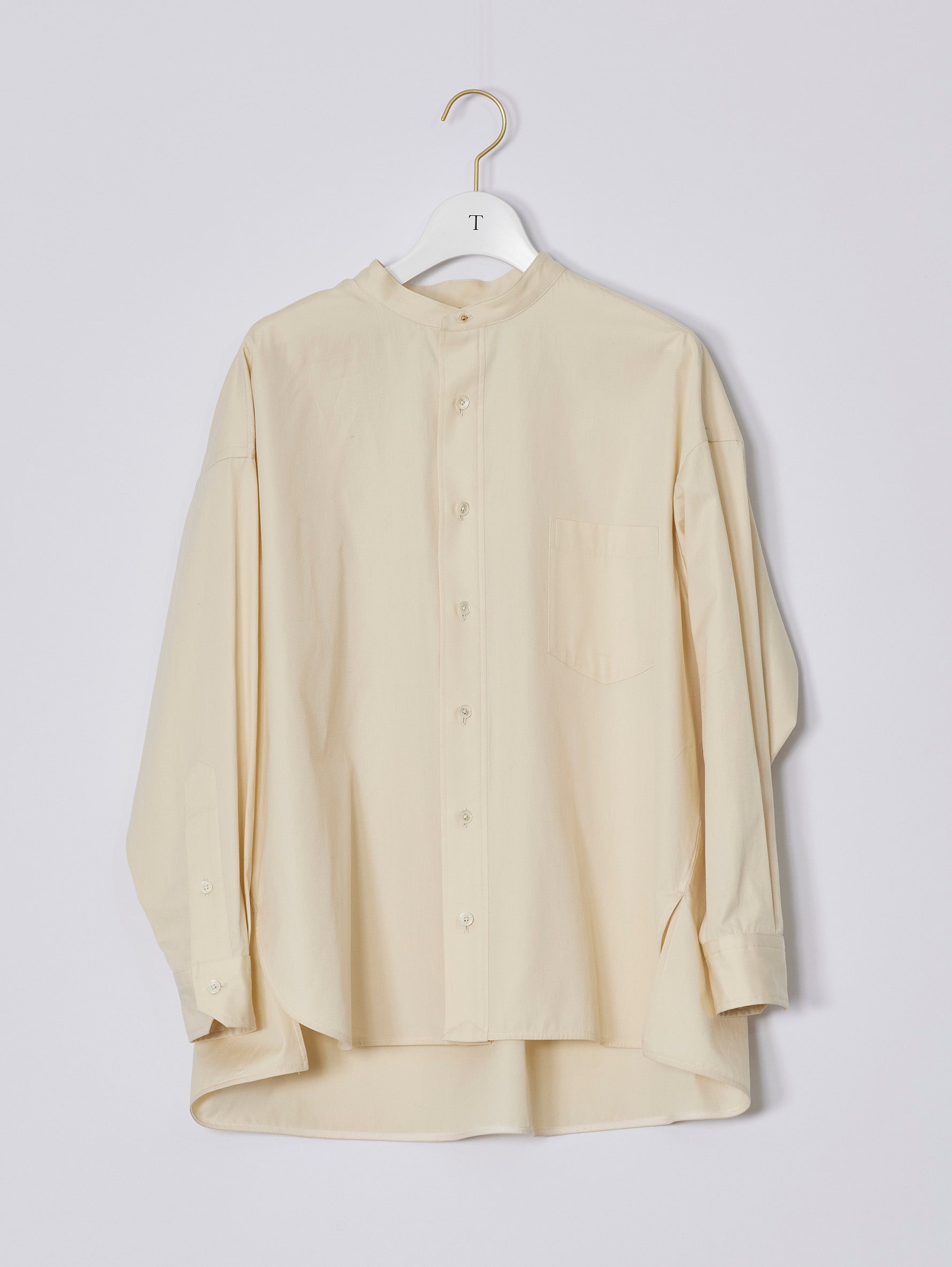 ノーカラースクエアビッグシャツ/TBAA-032