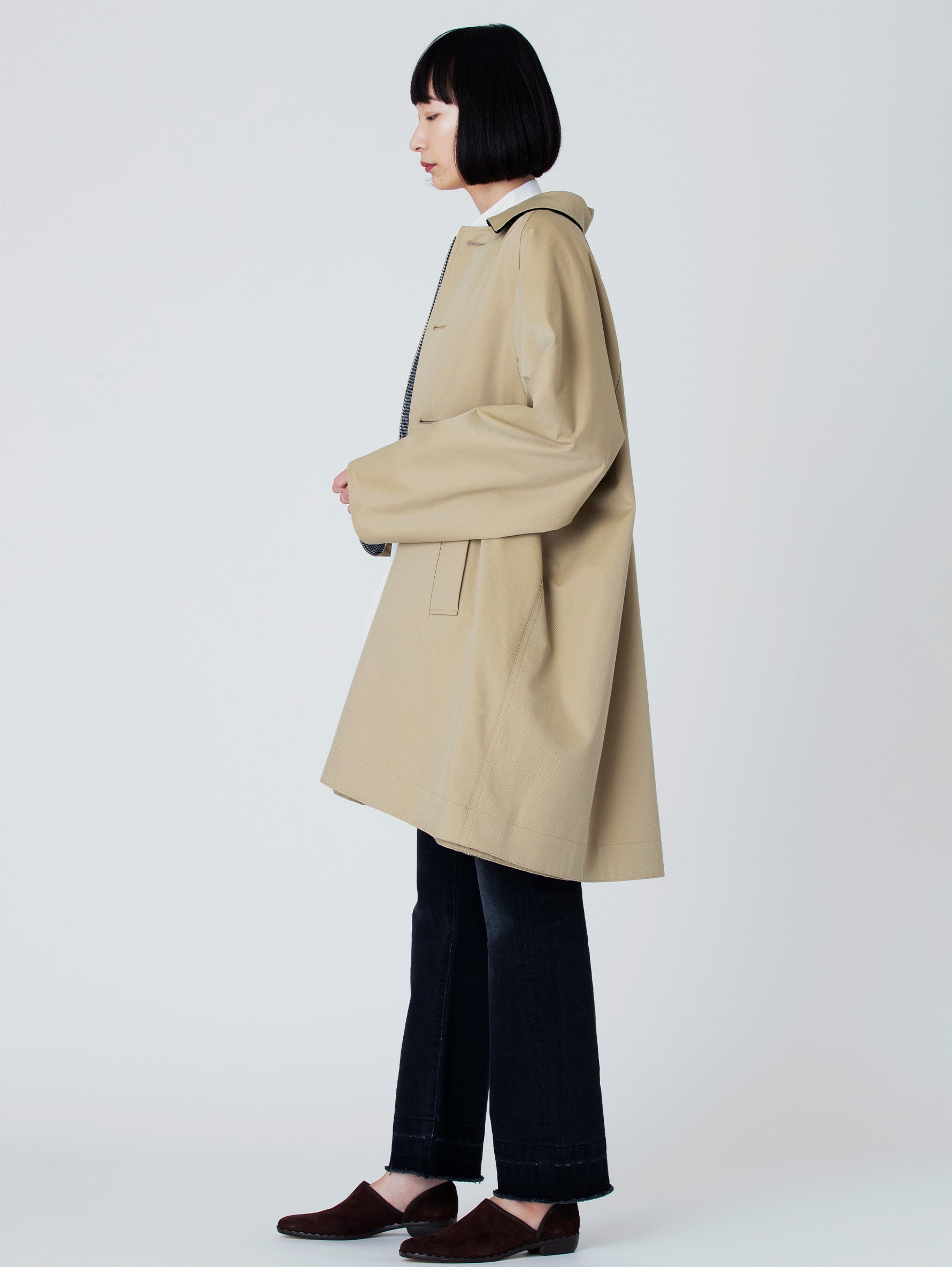 リバーシブルステンカラーショートコート/TBBA-004