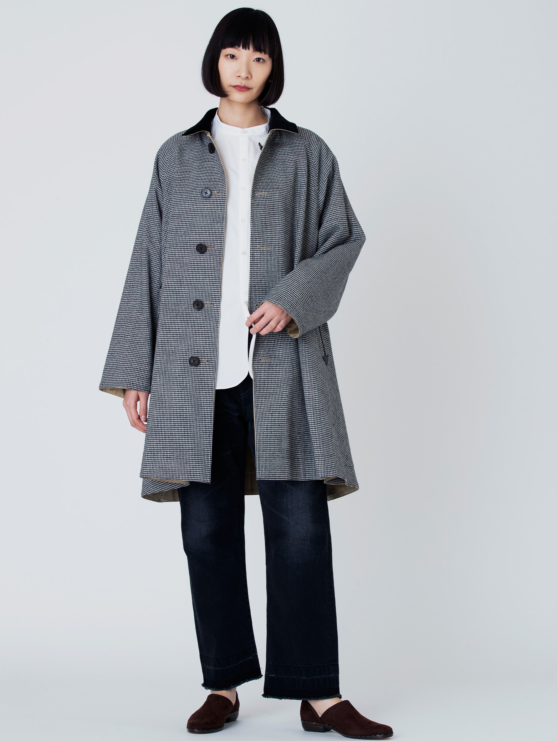 リバーシブルステンカラーショートコート/TBBA-004