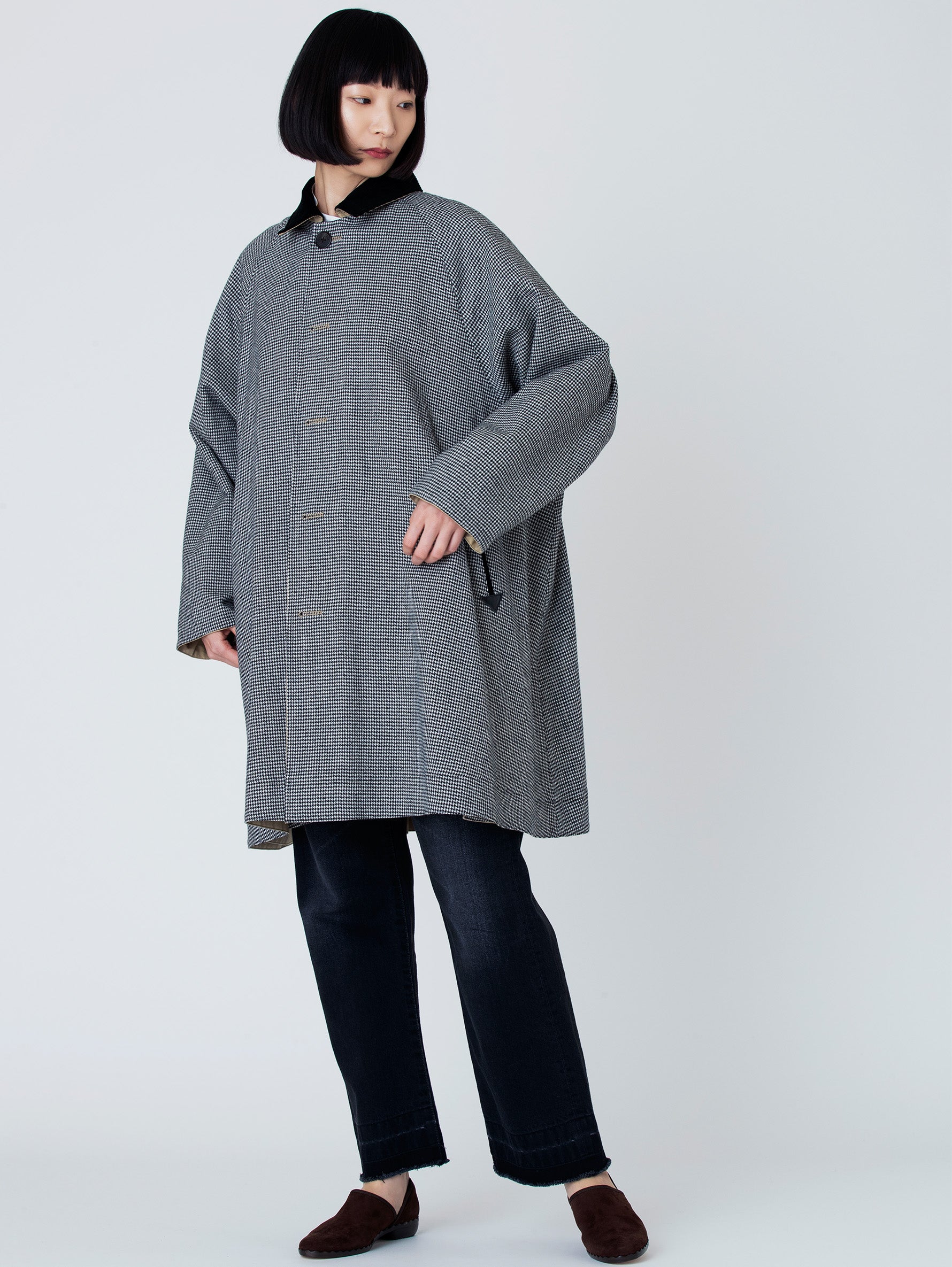 リバーシブルステンカラーショートコート/TBBA-004