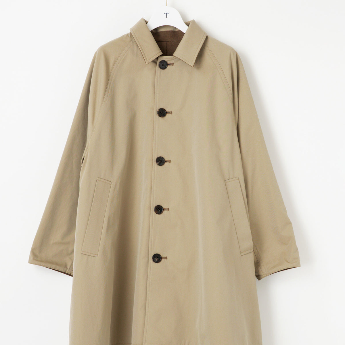 ウールリバーシブルステンカラーコート/TBCA-013 