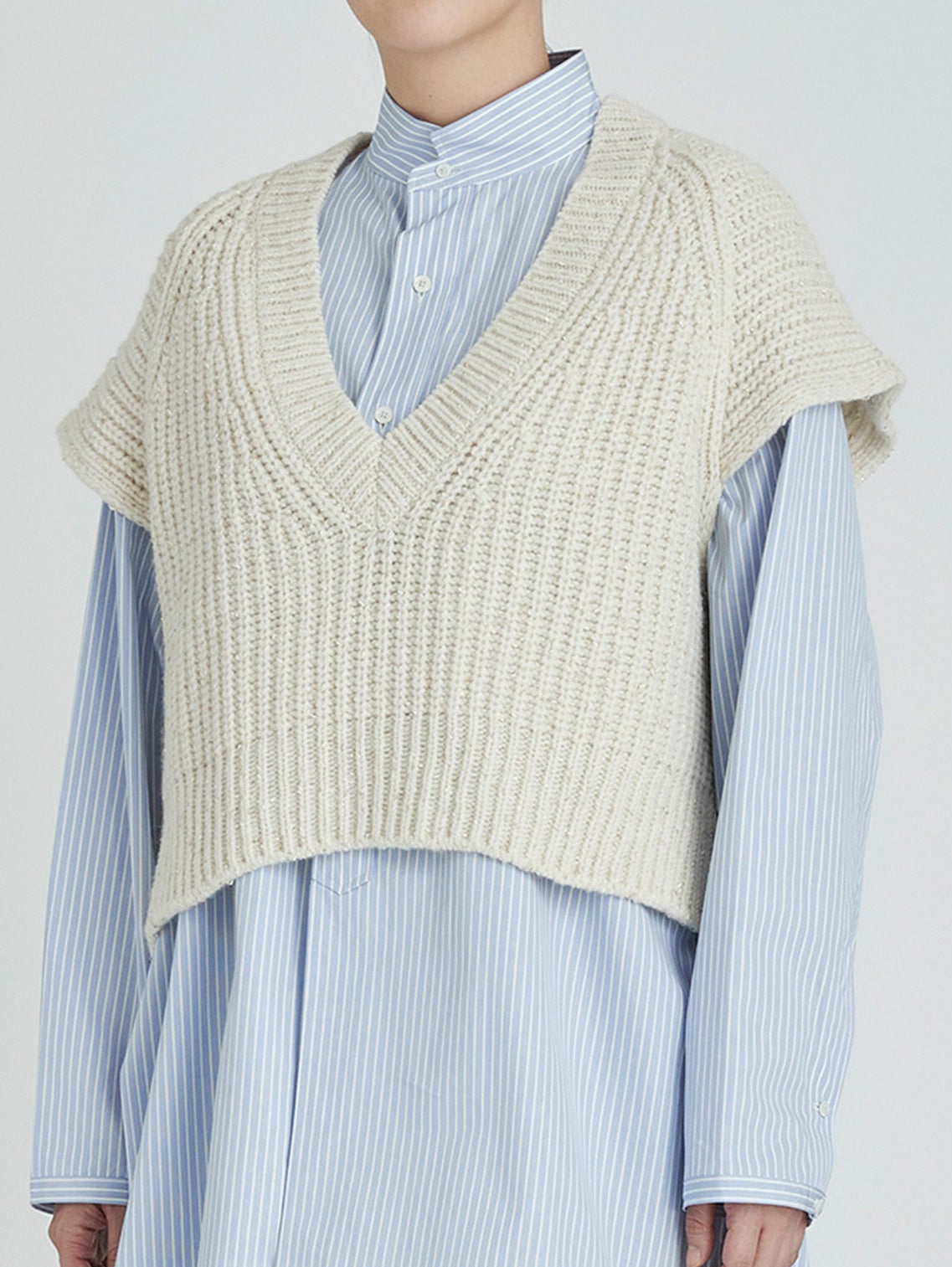 ラメ2wayニットベスト/TBCA-311