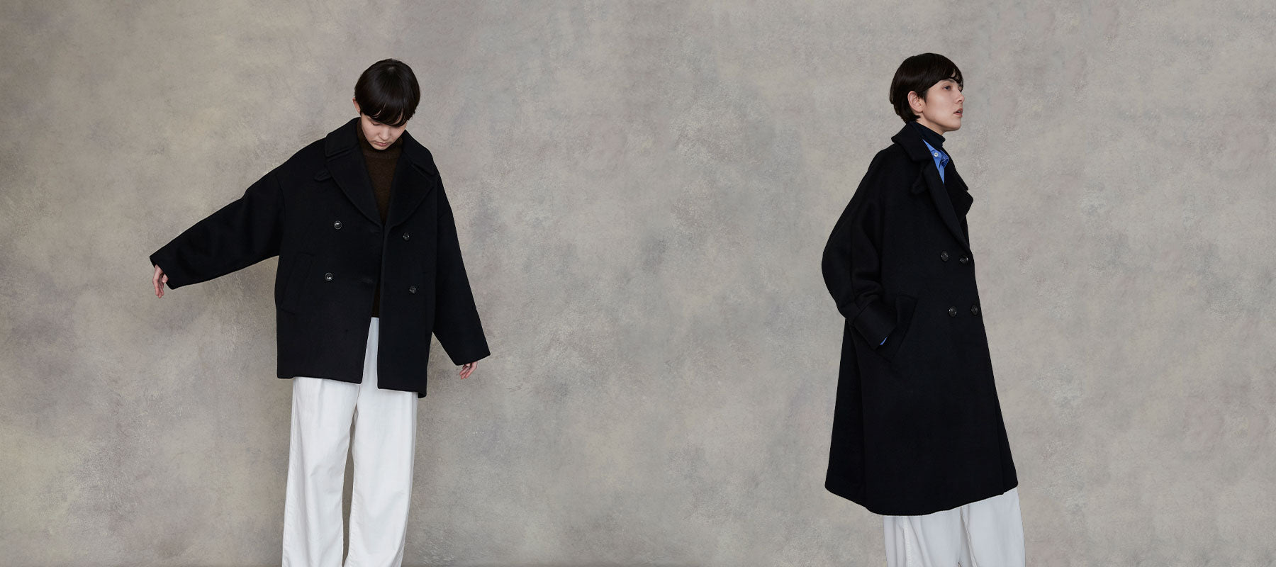 TICCA ブラック ダブルブレストコート ALL ITEM