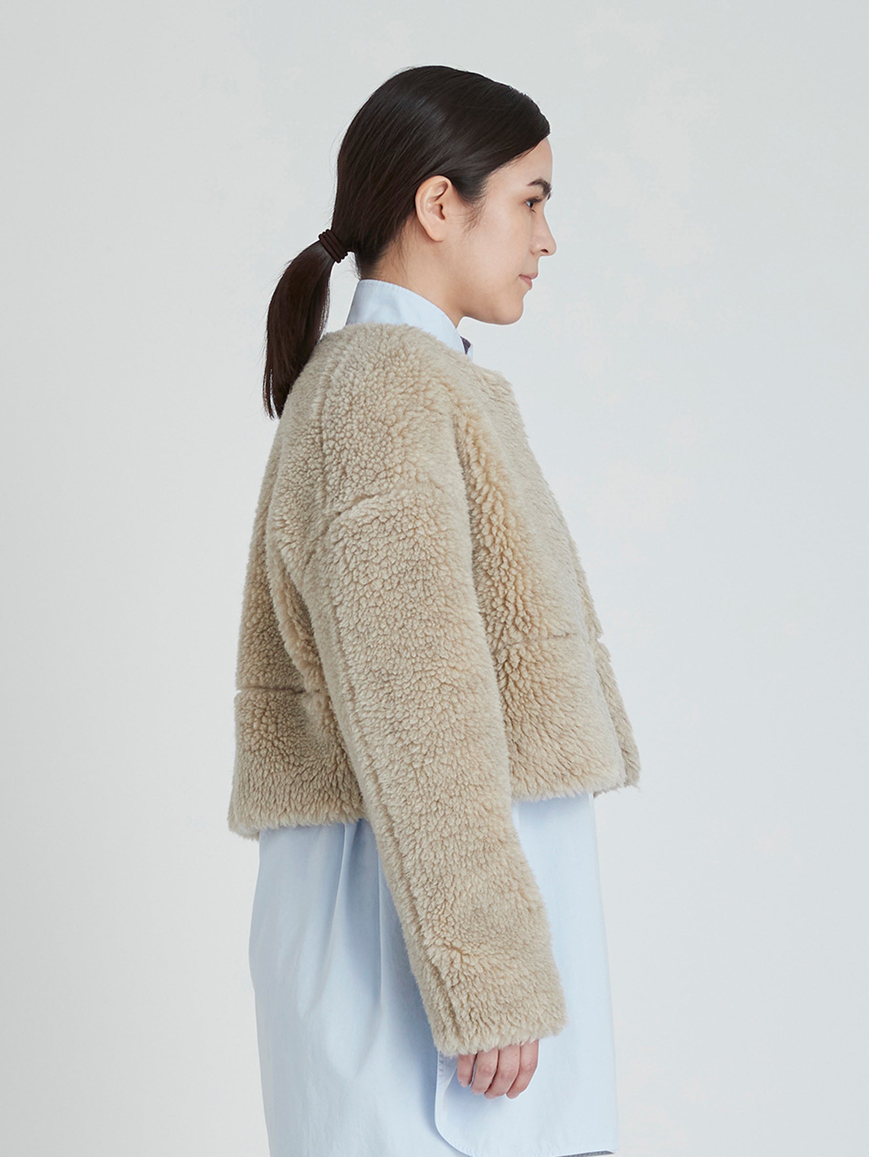 ウールファーショートコート/TBCA-041