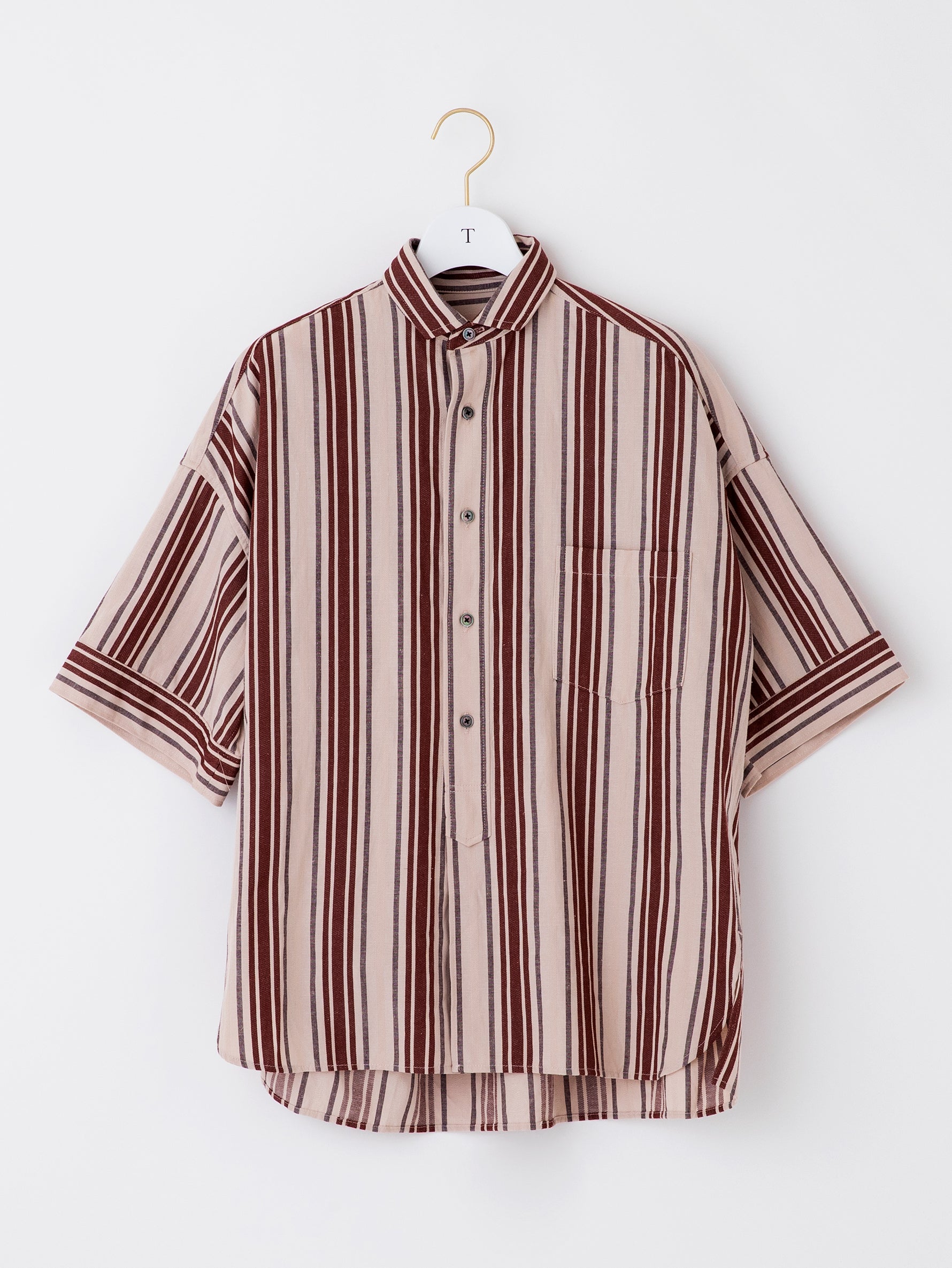 2025年春の ストライプ半袖シャツ/TBCS-321 トップス