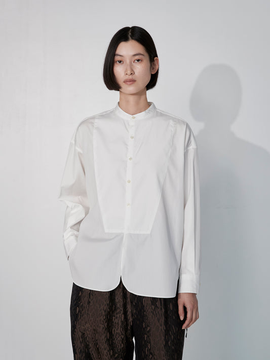 ノーカラービブヨークシャツ/TBEA-102