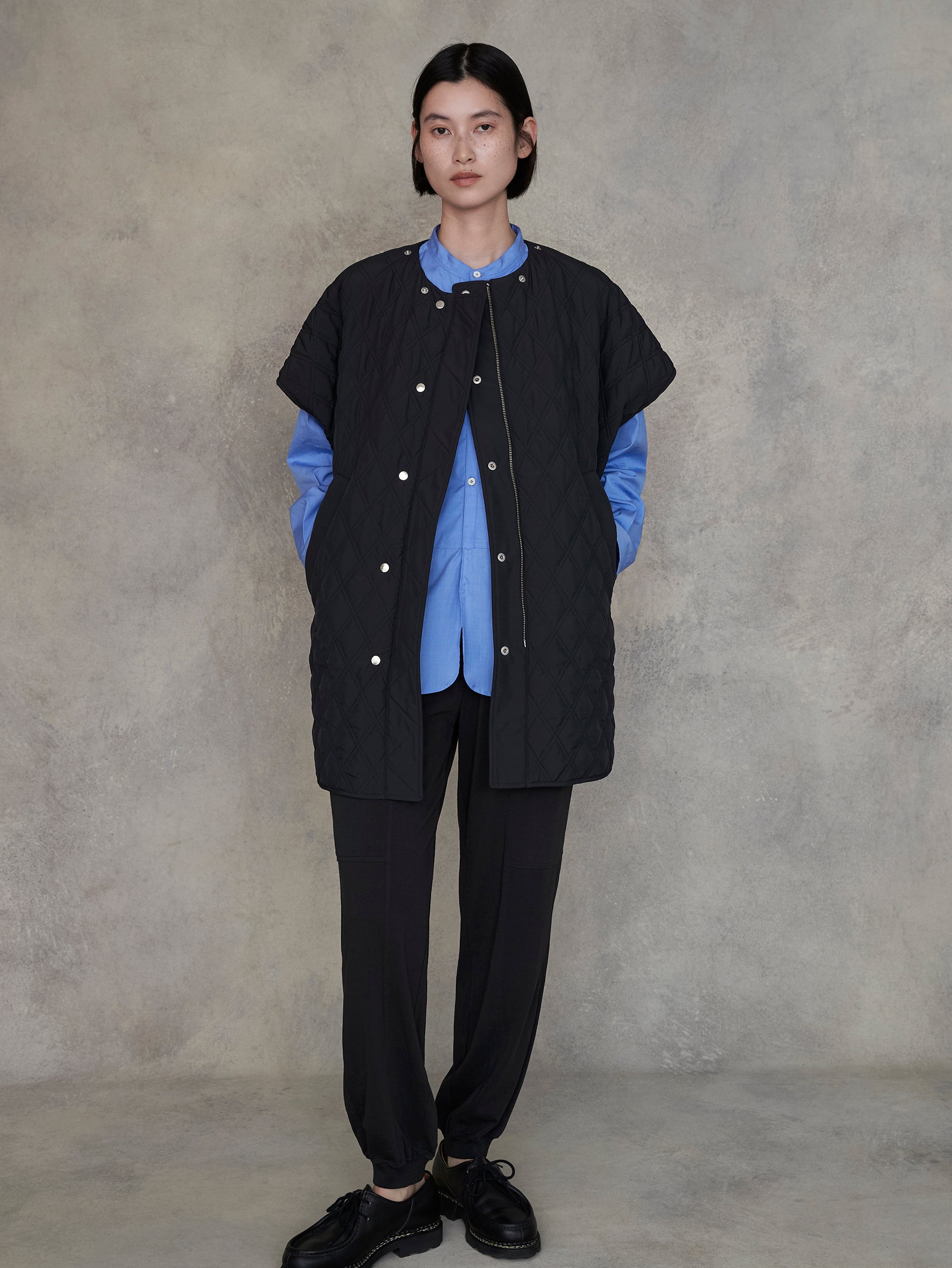 リバーシブルキルティングポンチョ/TBEA-032