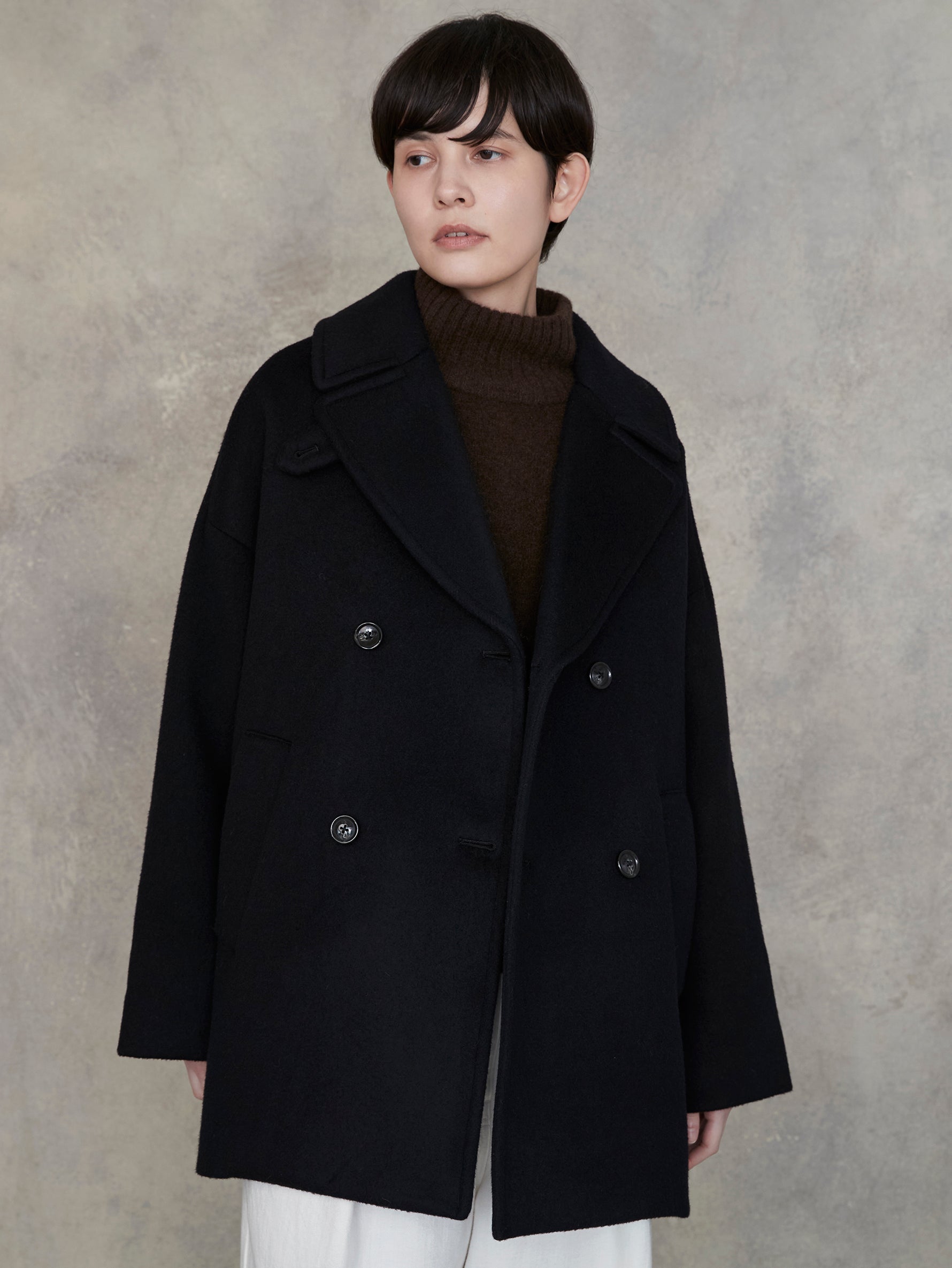 ピーコート/TBEA-242 (BLACK/NAVY)