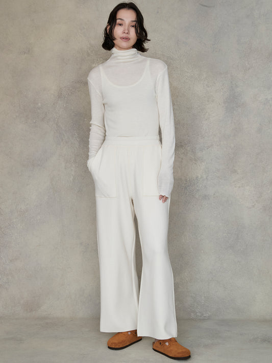 ミラノリブワイドニットパンツ/TBEA-323