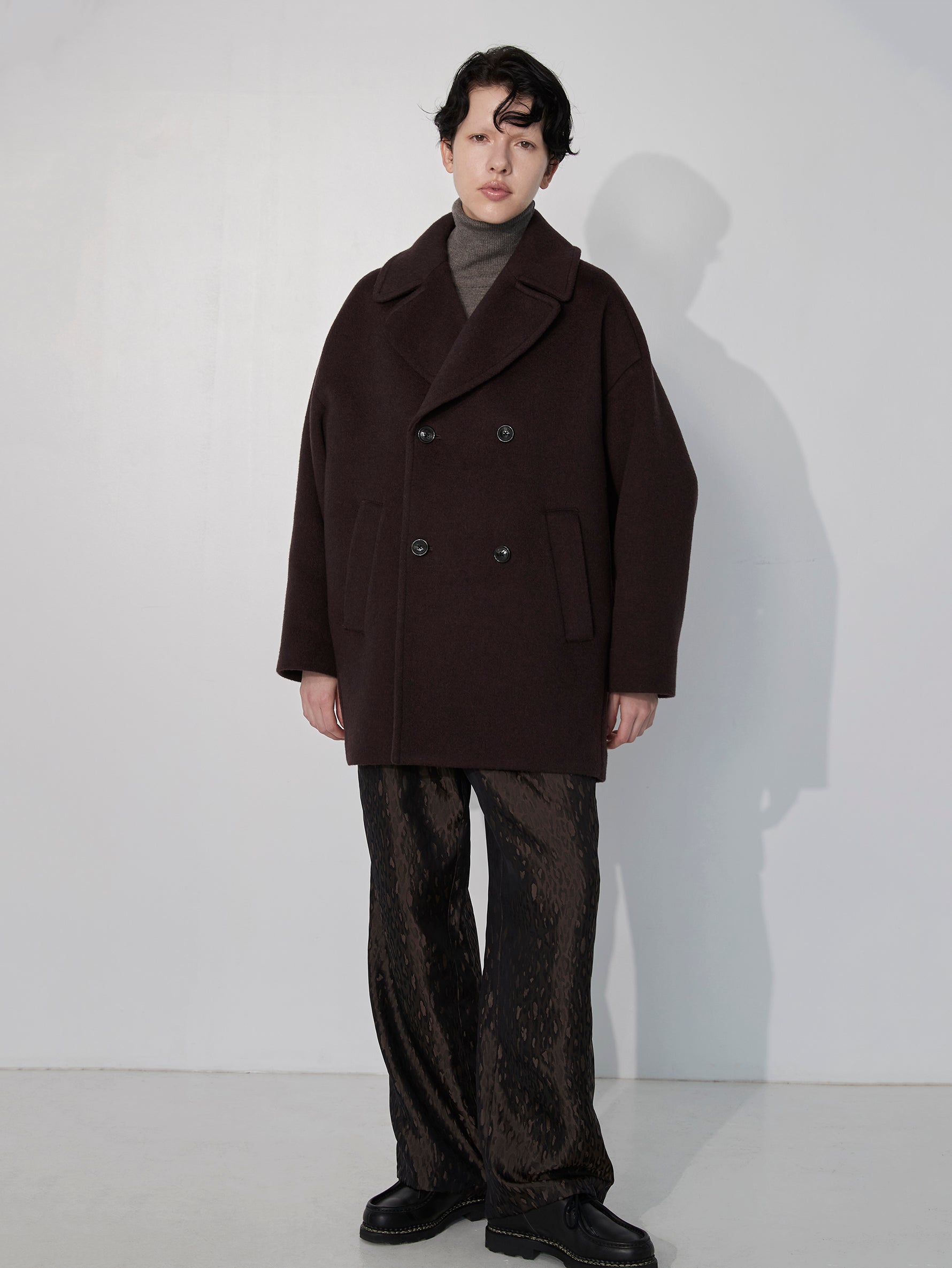 PERNA レオパードジャガードコート Mサイズ　ブラック レオパードジャガードコート（その他アウター）｜PERNA（ペルナ