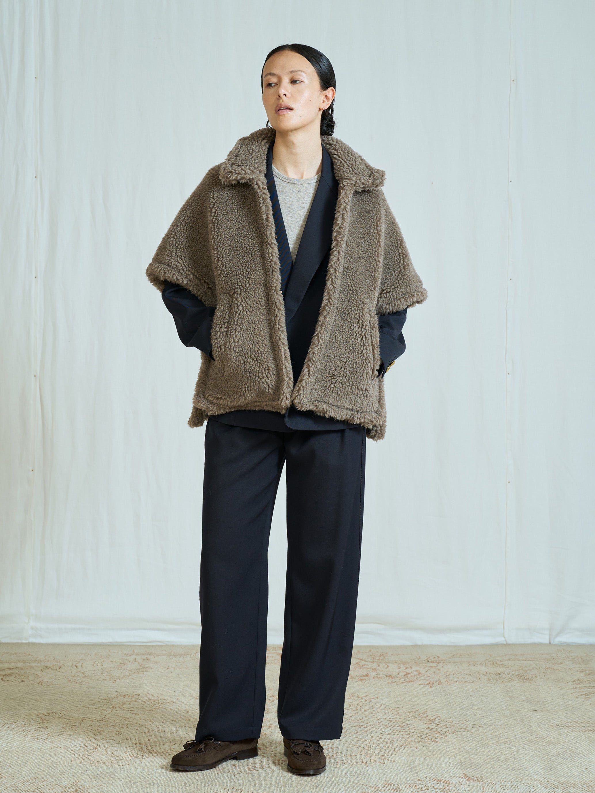 【予約商品】WOOLファーポンチョ TBFA-083