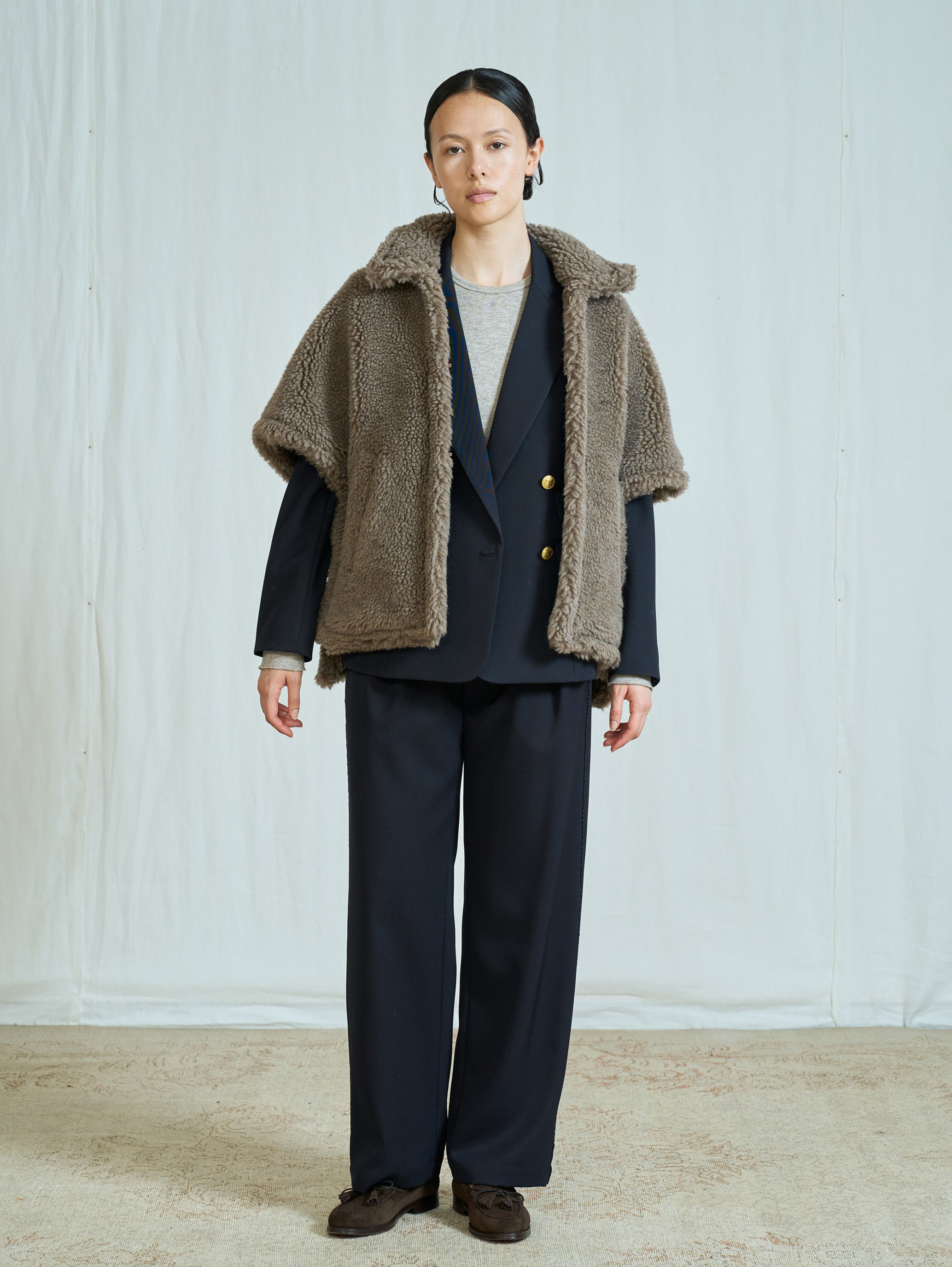【予約商品】WOOLファーポンチョ TBFA-083
