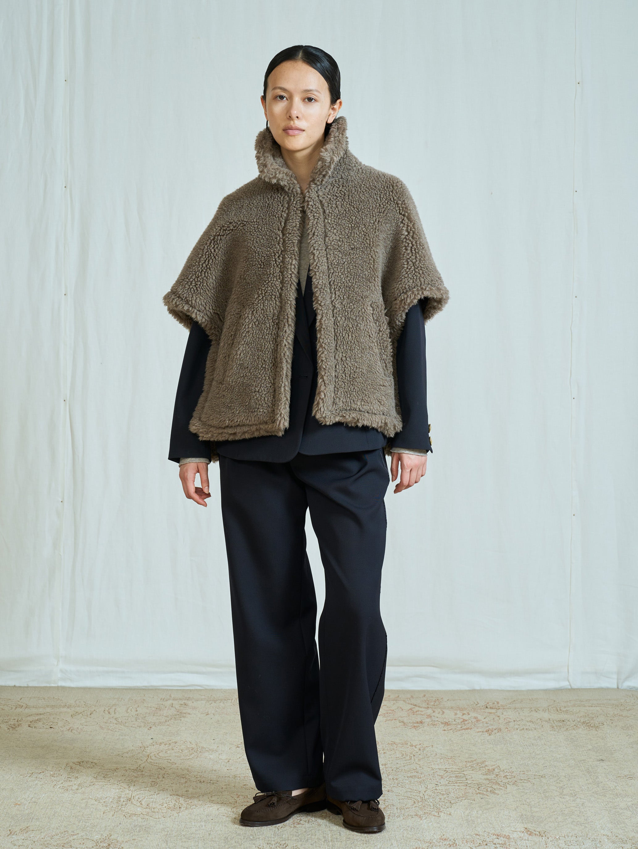 【予約商品】WOOLファーポンチョ TBFA-083