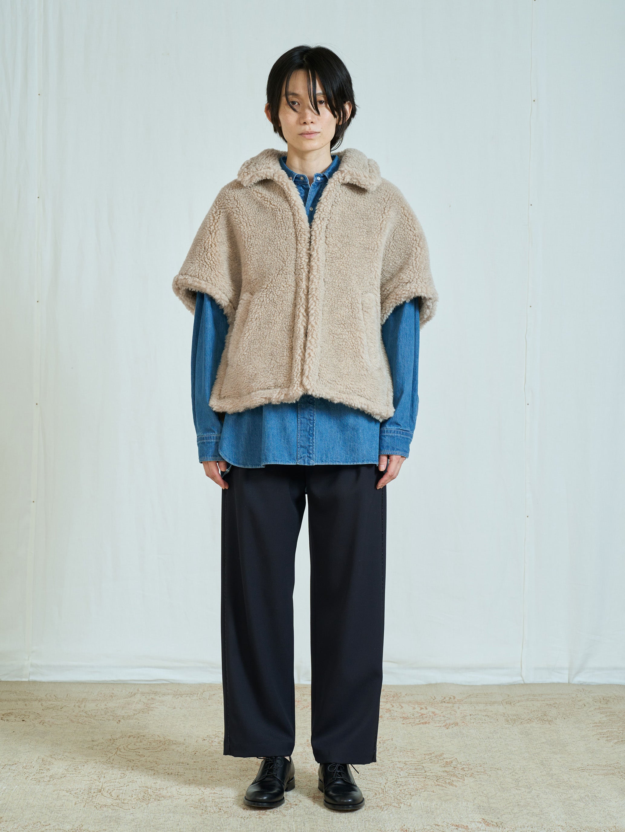 【予約商品】WOOLファーポンチョ TBFA-083