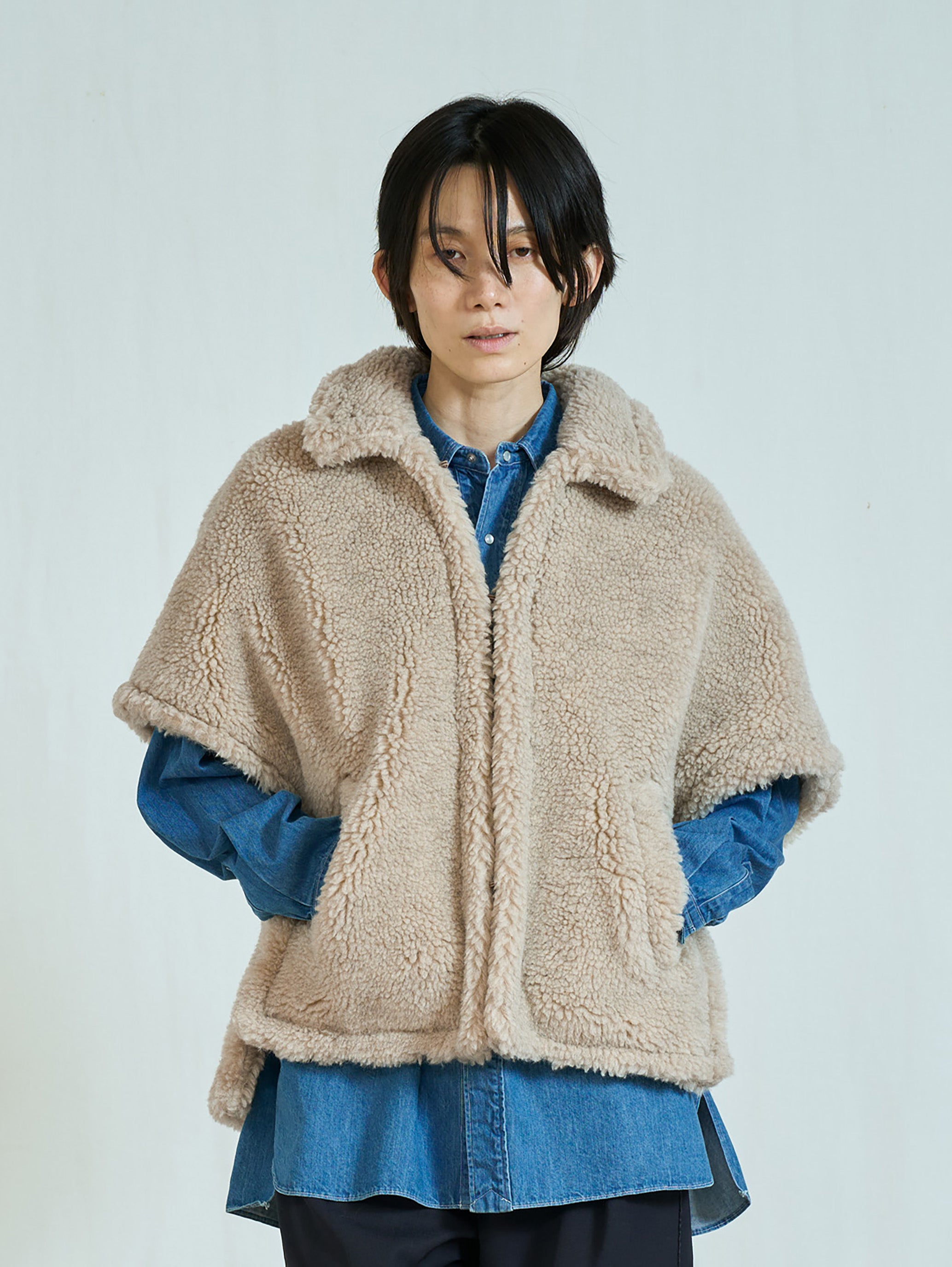 【予約商品】WOOLファーポンチョ TBFA-083