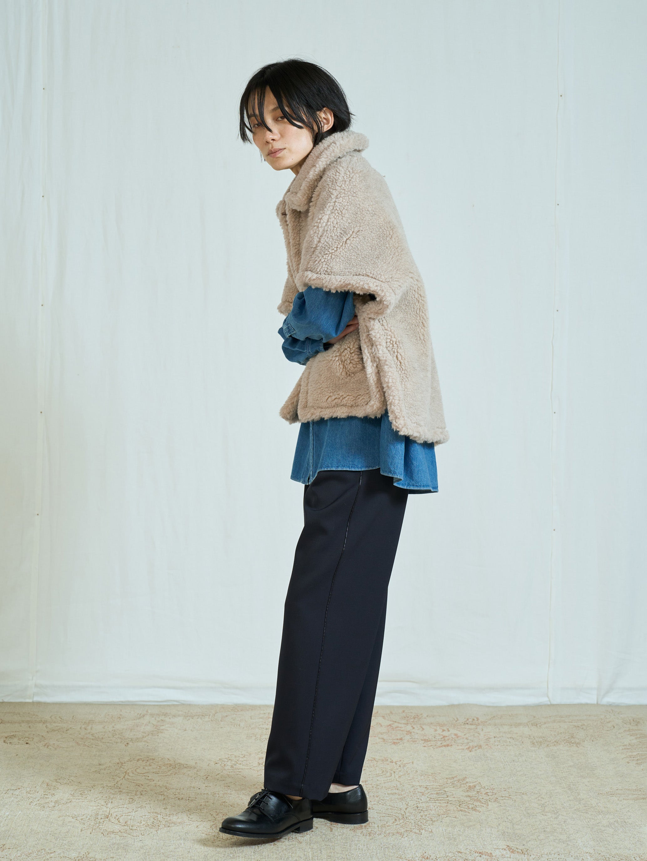 【予約商品】WOOLファーポンチョ TBFA-083