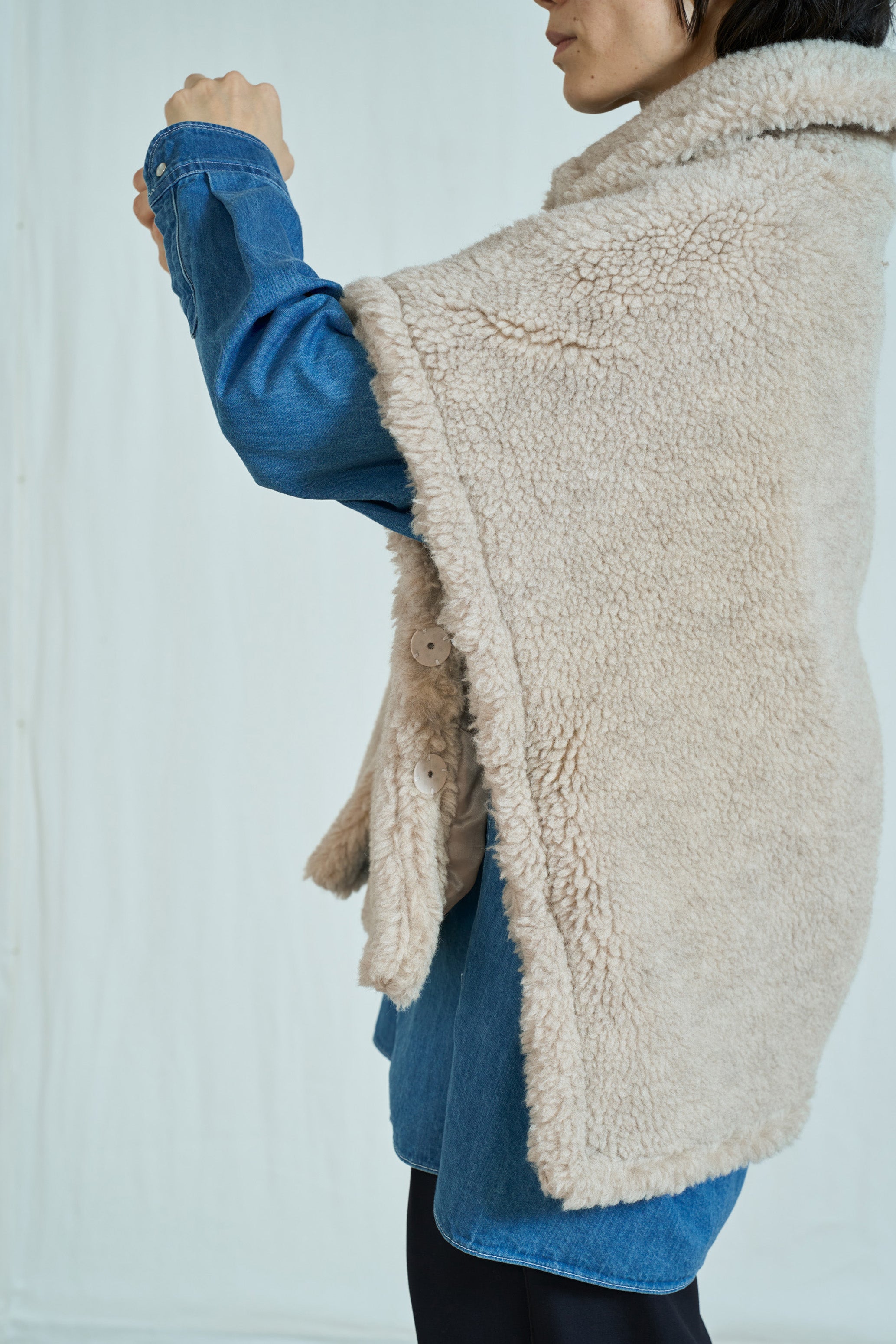 【予約商品】WOOLファーポンチョ TBFA-083